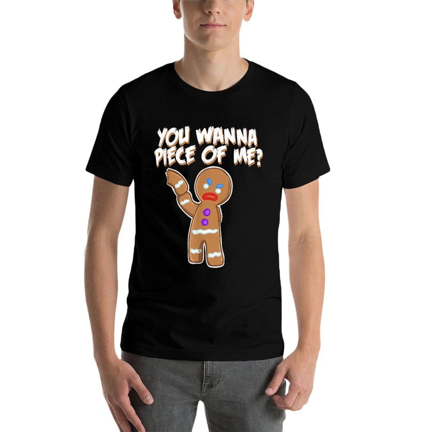 Miftees Christmass You Wanna Piece Of Me Funny Gingerbread Man Odor-resistant T-Shirt