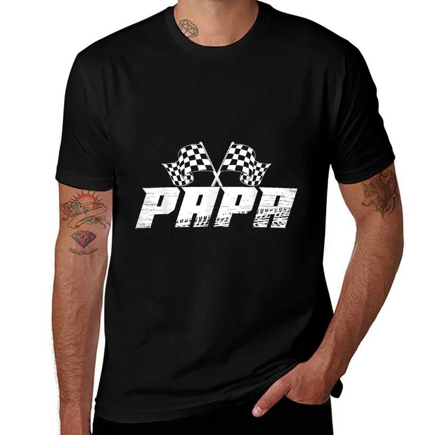 Papa Pit Crew Family Racing Birthday Race Car Relaxed-fit T-Shirt