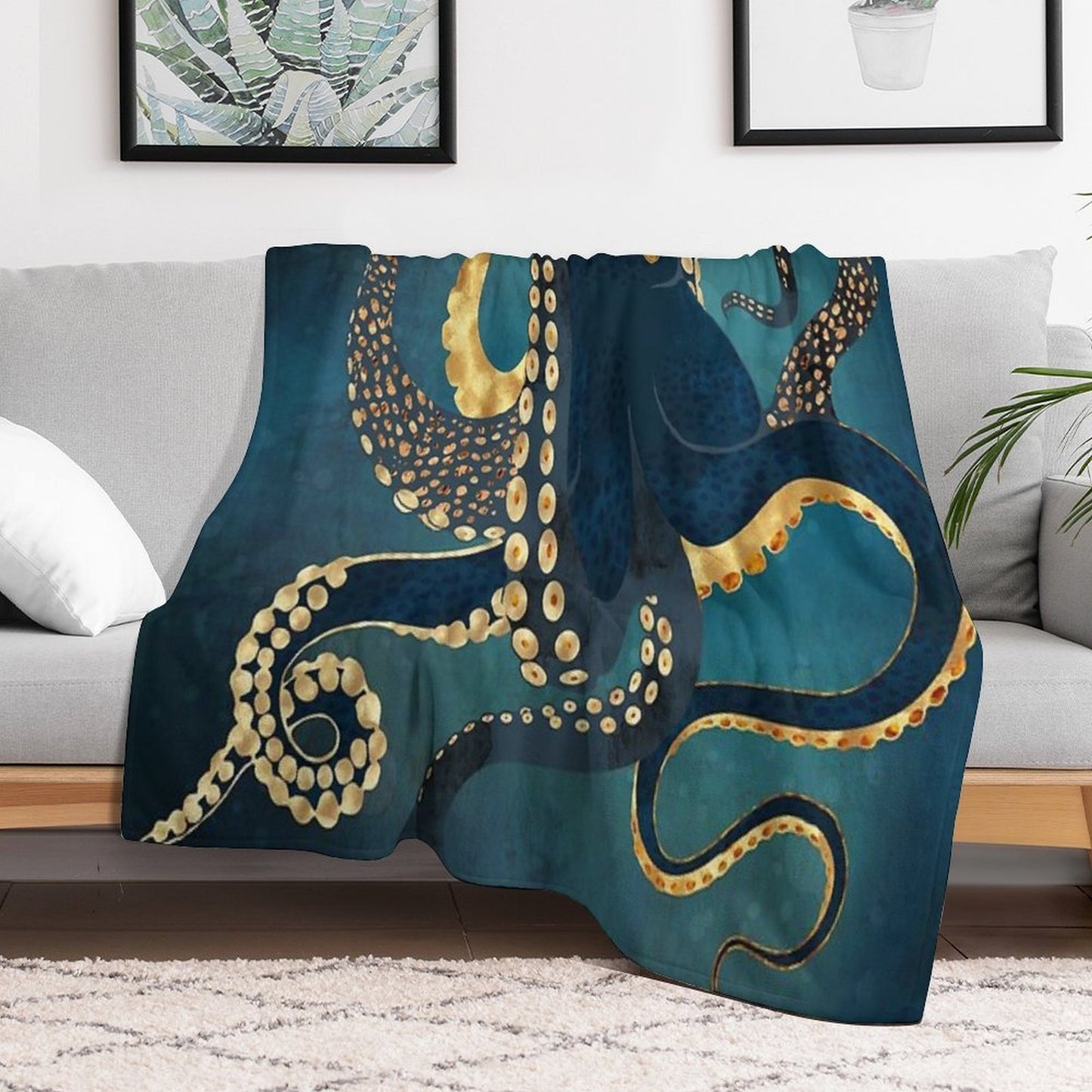 Metallic Octopus IV Gift-ready Throw Blanket