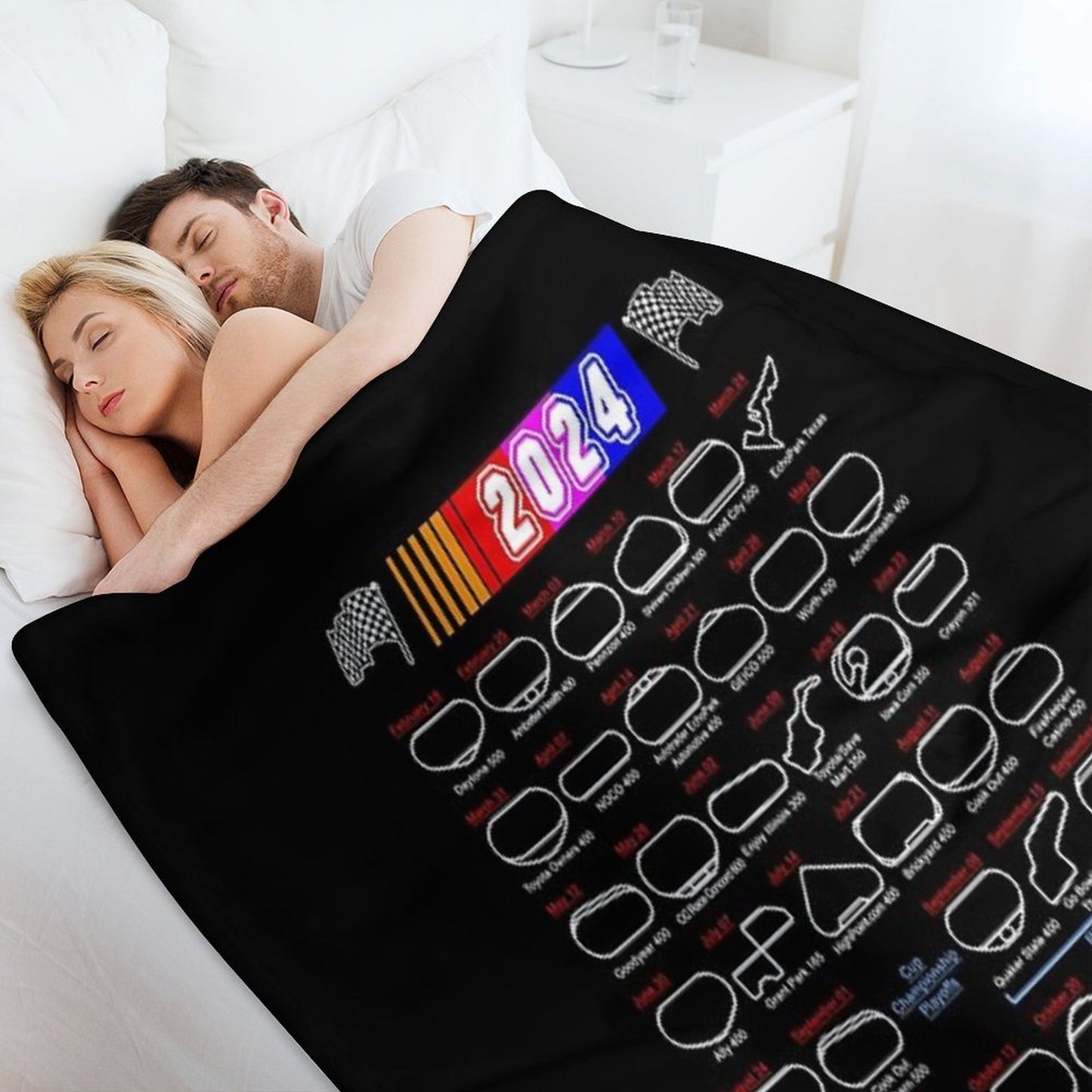 Schedule Nascar Cup Series 2024 Travel-friendly Throw Blanket
