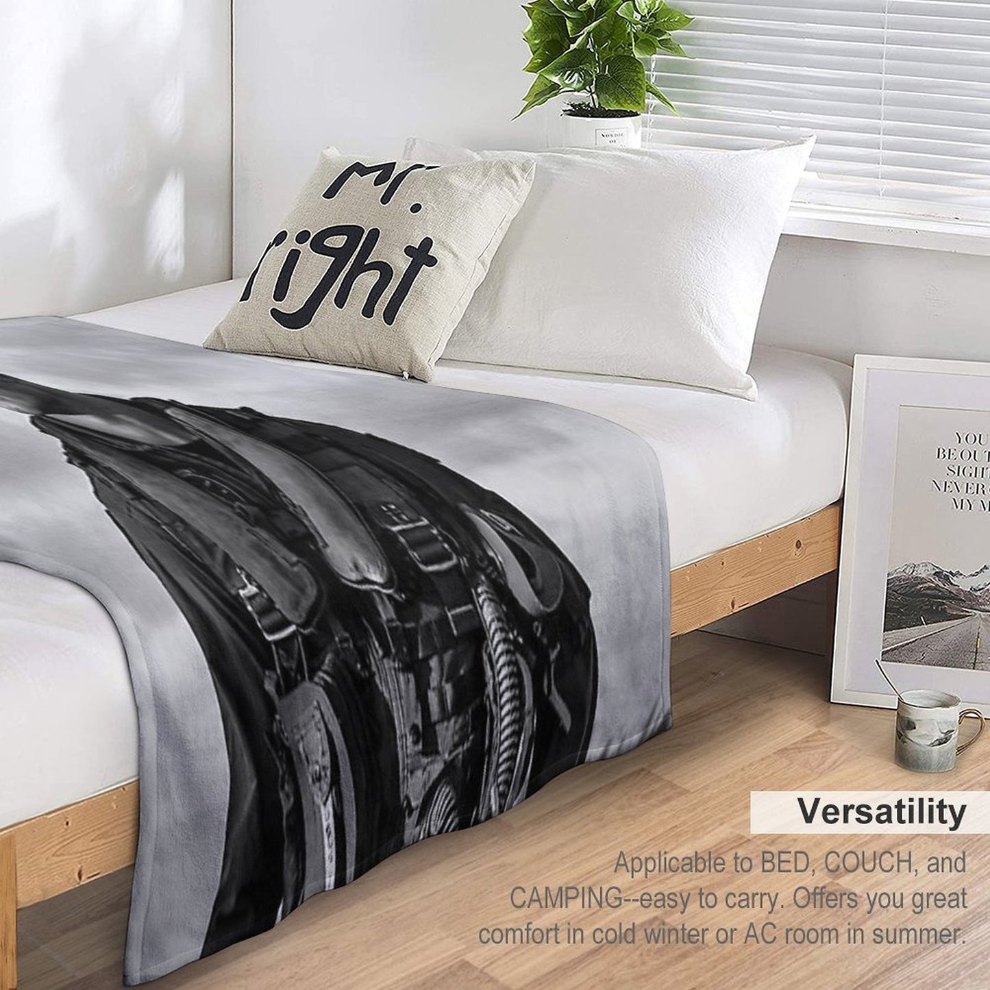 Miles B&W Multi-functional Throw Blanket