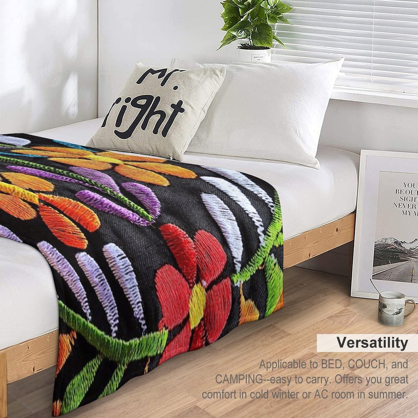 Mexican Flowers Versatility Throw Blanket