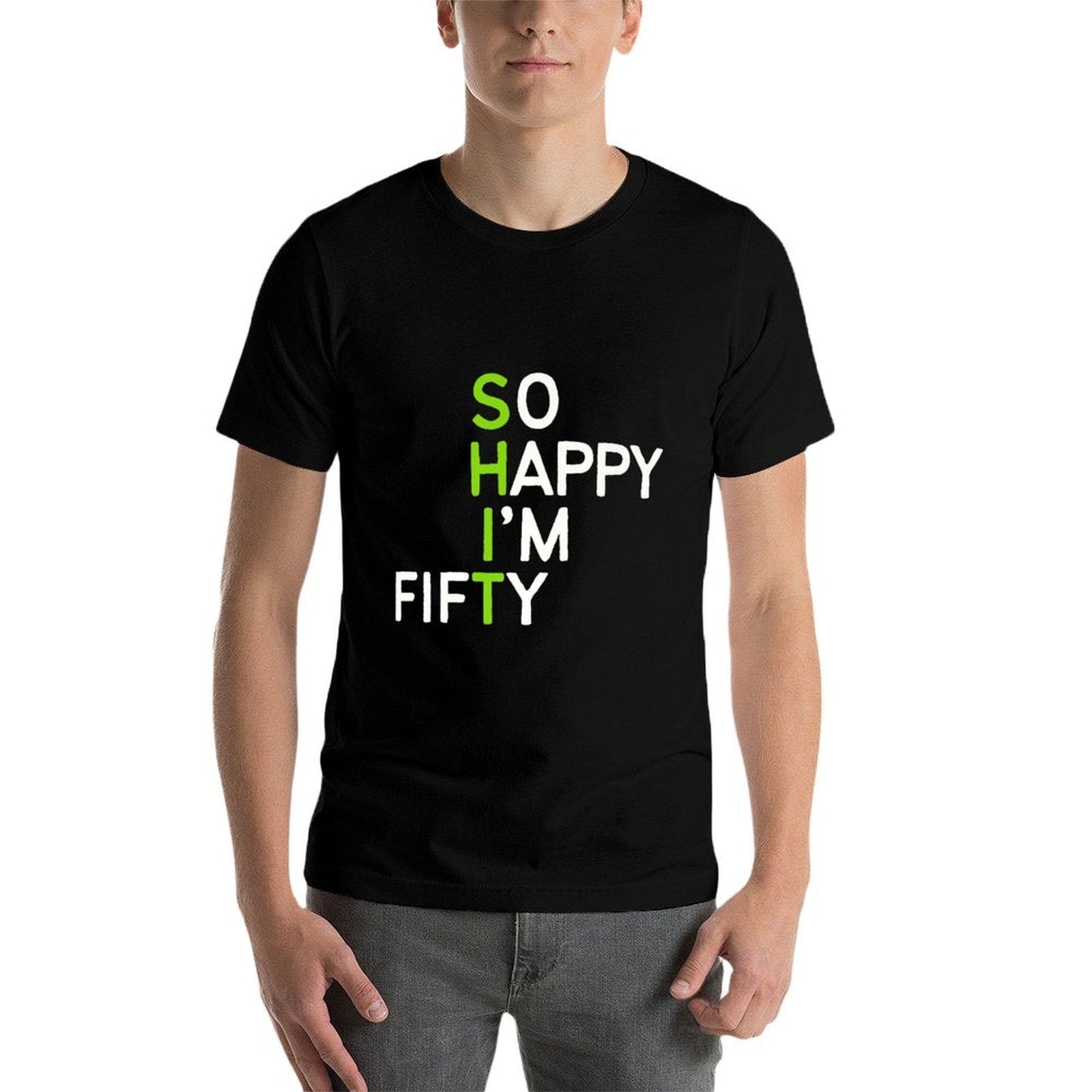 So Happy I'm Fifty 50 Year Old Gag Funny 50th Birthday Premium  Lightweight T-Shirt