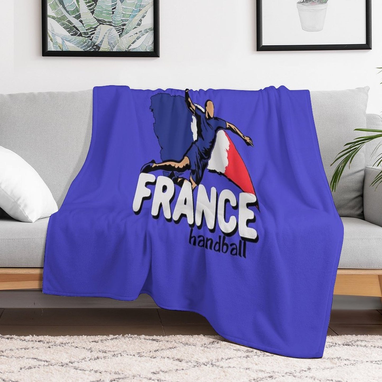 France Handball Logo Travel-friendly Throw Blanket