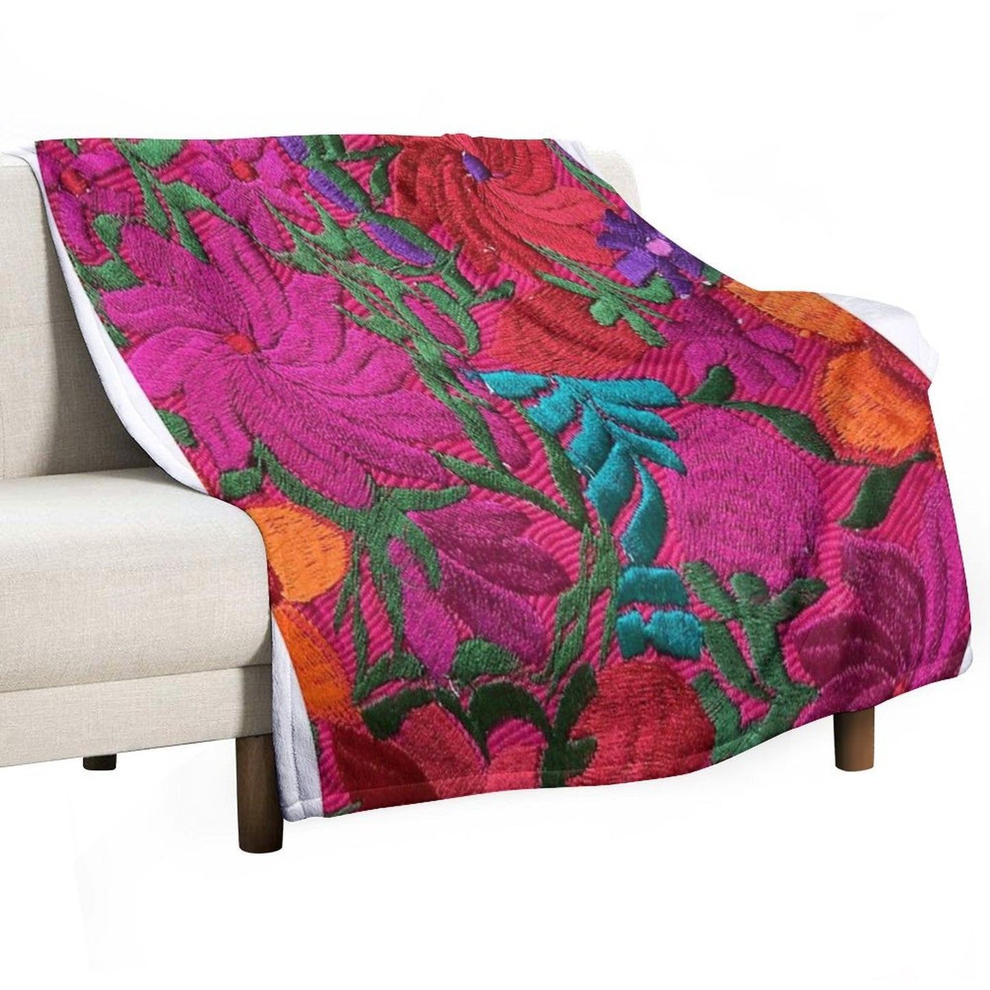 Mexican Embroidered Comfort Throw Blanket