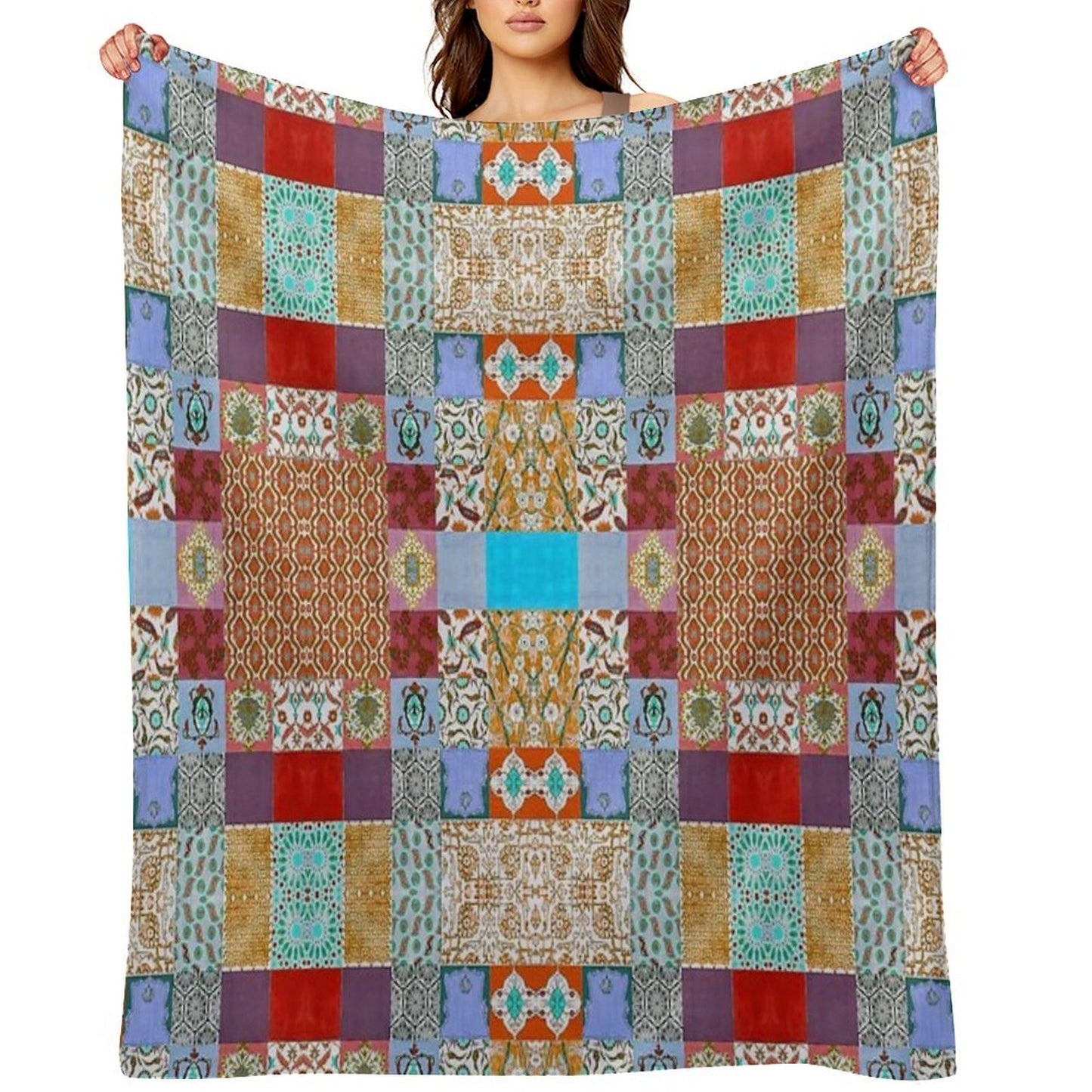 Geometric Abstract Pattern II Eco-conscious Throw Blanket