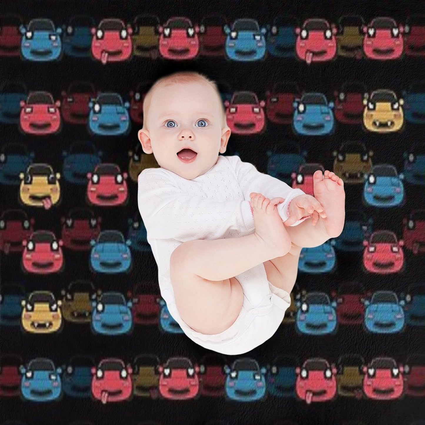 MIATA PATTERN BLACK Easy Care Throw Blanket