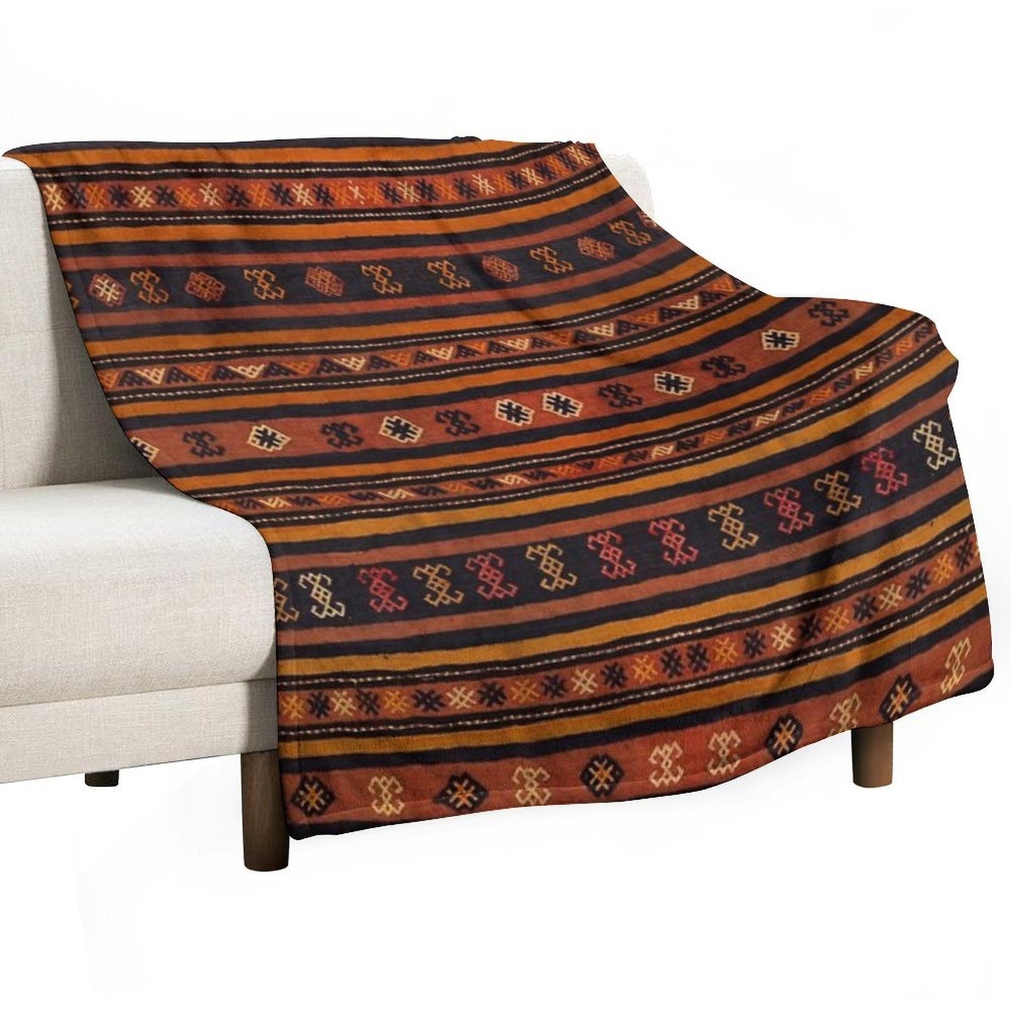 Moroccan Traditional Berber Artwork Design Compact Throw Blanket