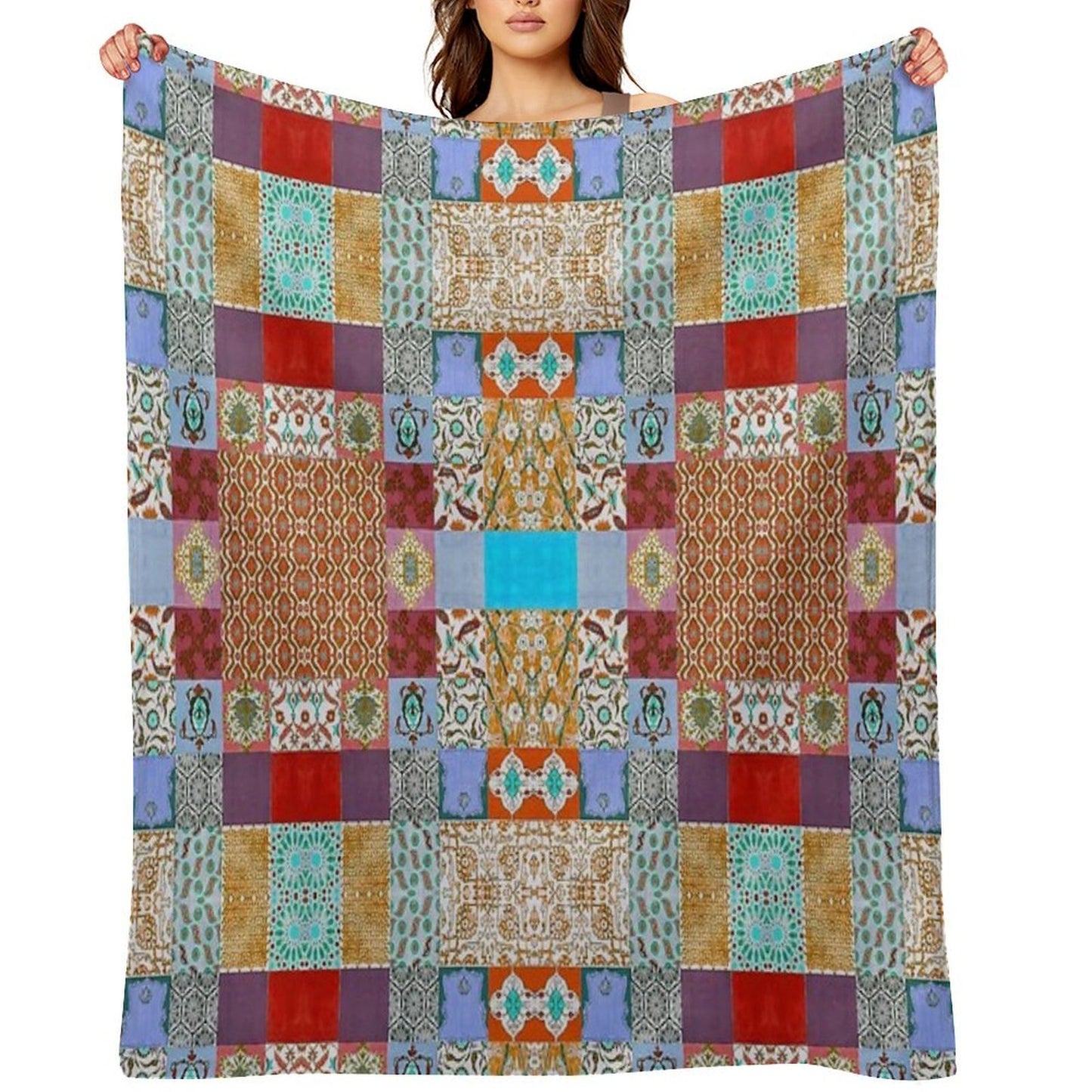 Geometric Abstract Pattern II Eco-conscious Throw Blanket
