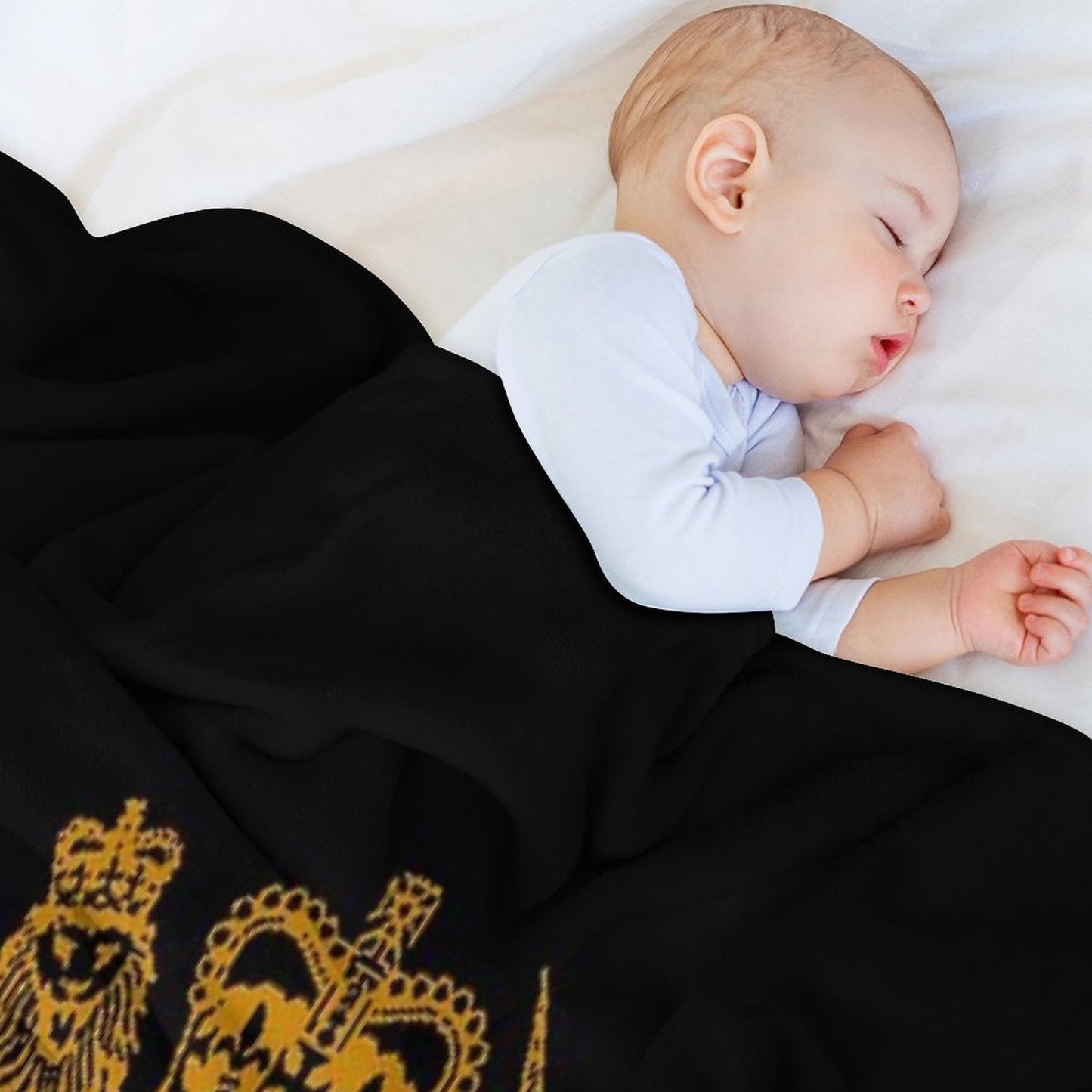Elizabeth II Royal Coat of Arms Emblem Wrinkle-free Throw Blanket