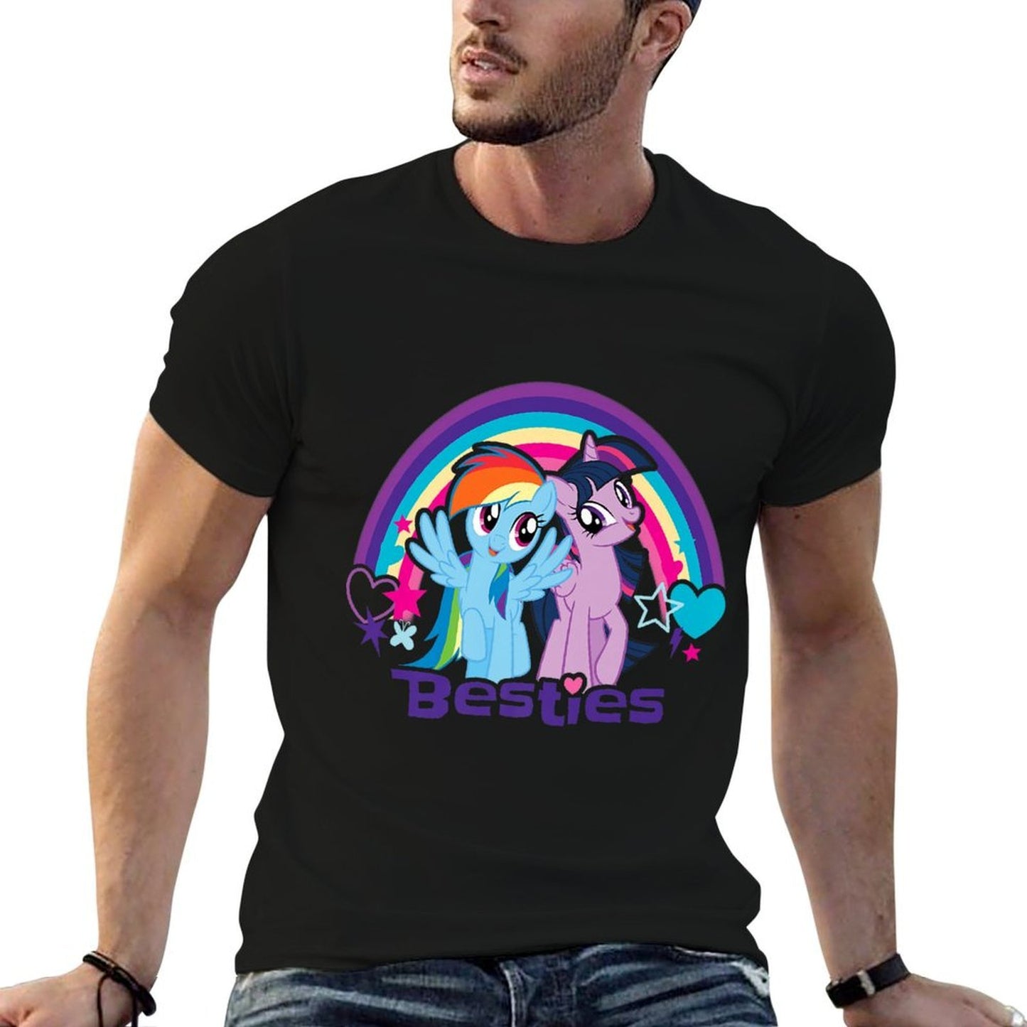 Twilight Sparkle Rainbow Dash Besties Premium Stretchy T-Shirt