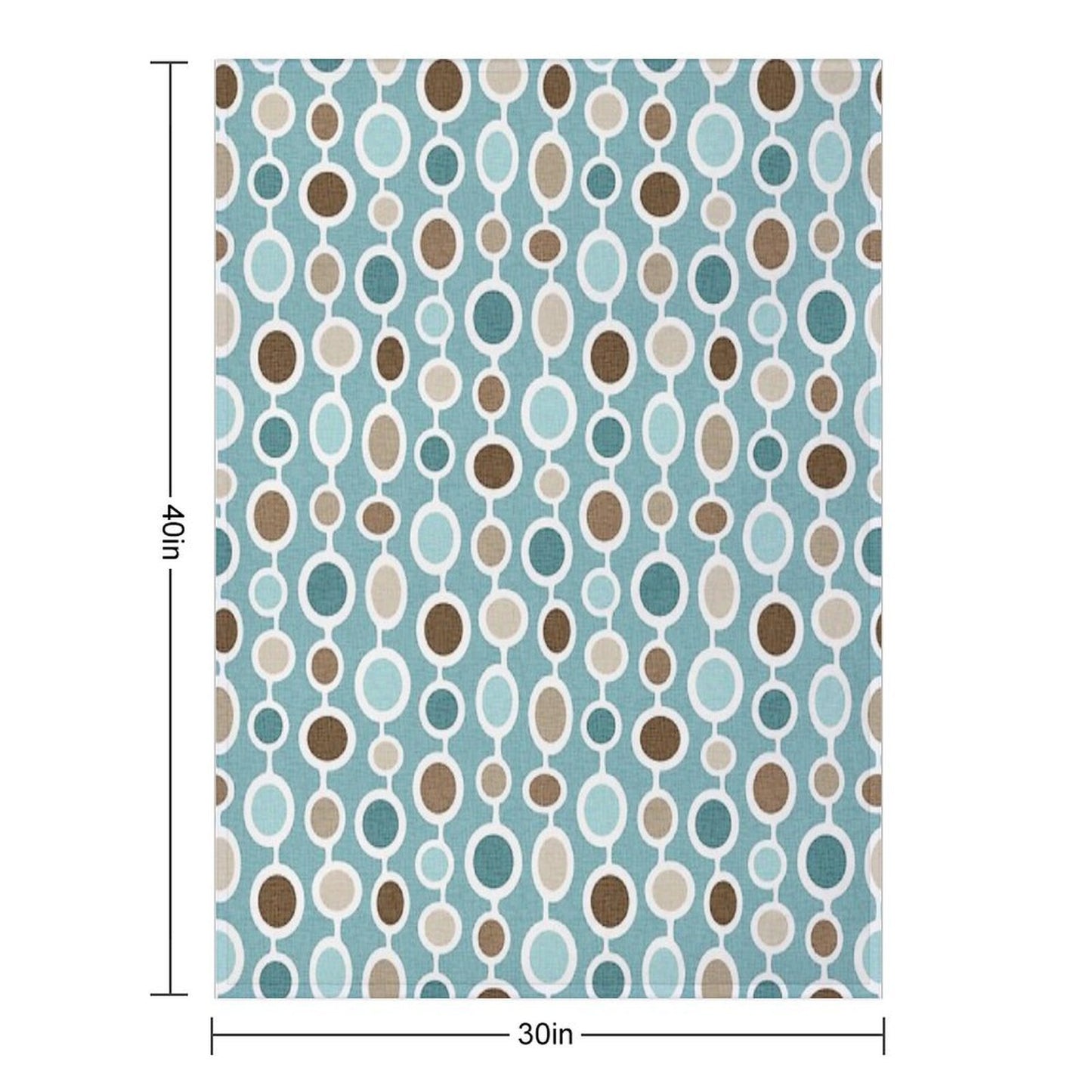 Mid Century Modern Geometric Circle Atomic Art Print 2 - Blue Brown All-season Throw Blanket