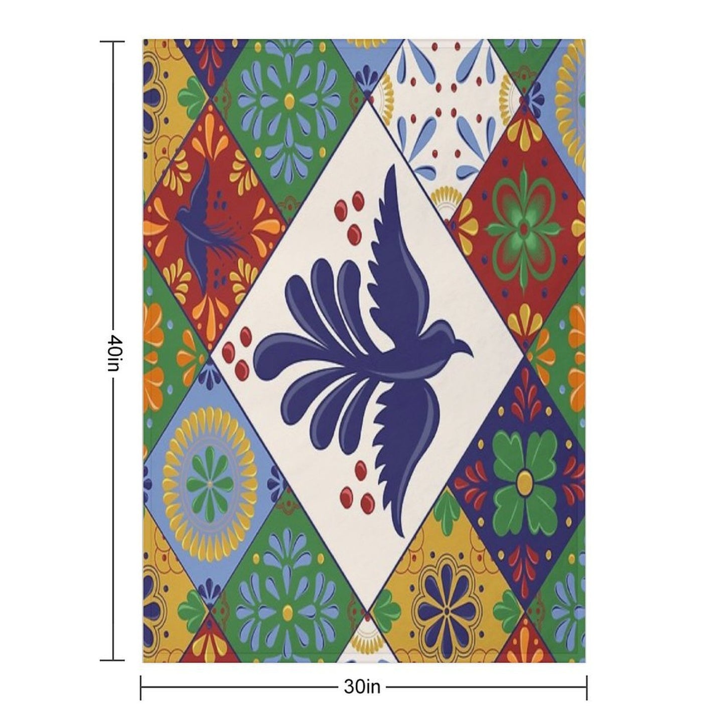 Mexican Talavera Tiles Colorful Pattern Velvety-soft Throw Blanket