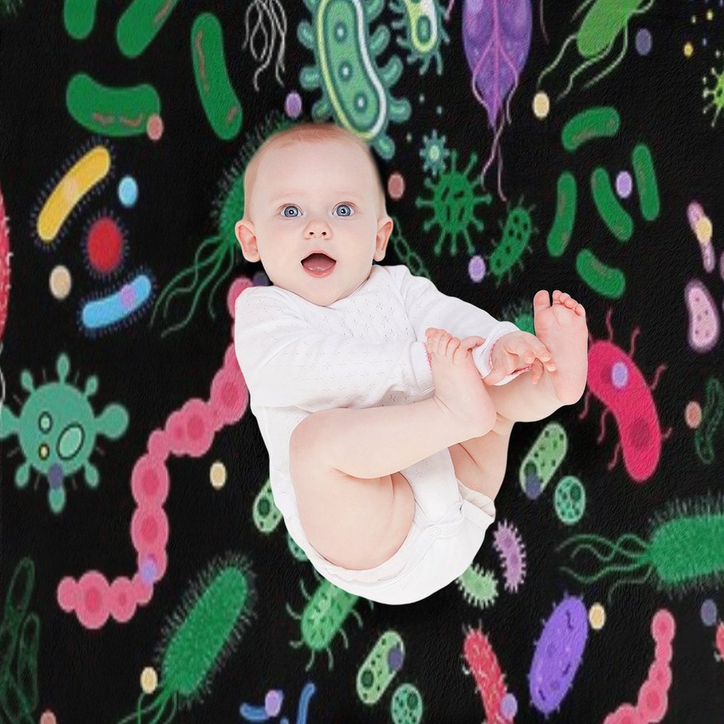 Microbiologist Pattern Microbes, Virus, Bacteria-microbiology Quick-dry Throw Blanket