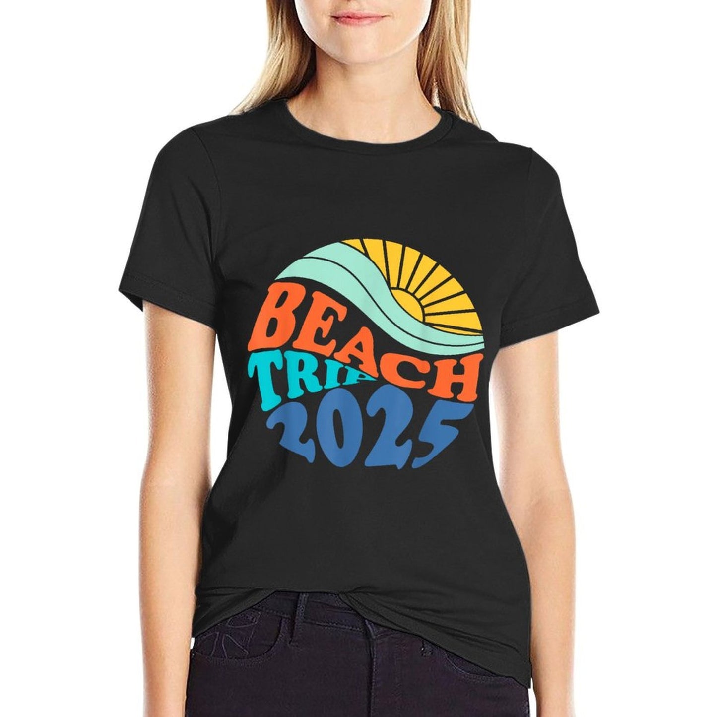 Beach Trip 2025 Beach Matching Family Summer Vacation Heathered Texture T-Shirt