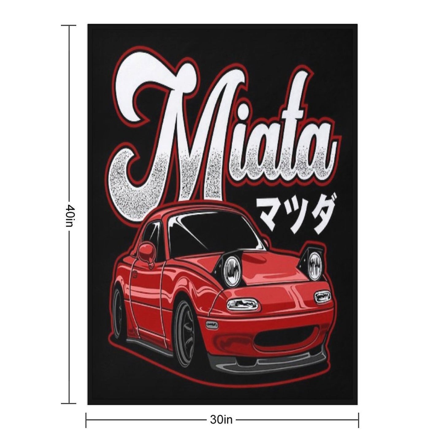Miata MX-5 NA Red Durable Throw Blanket
