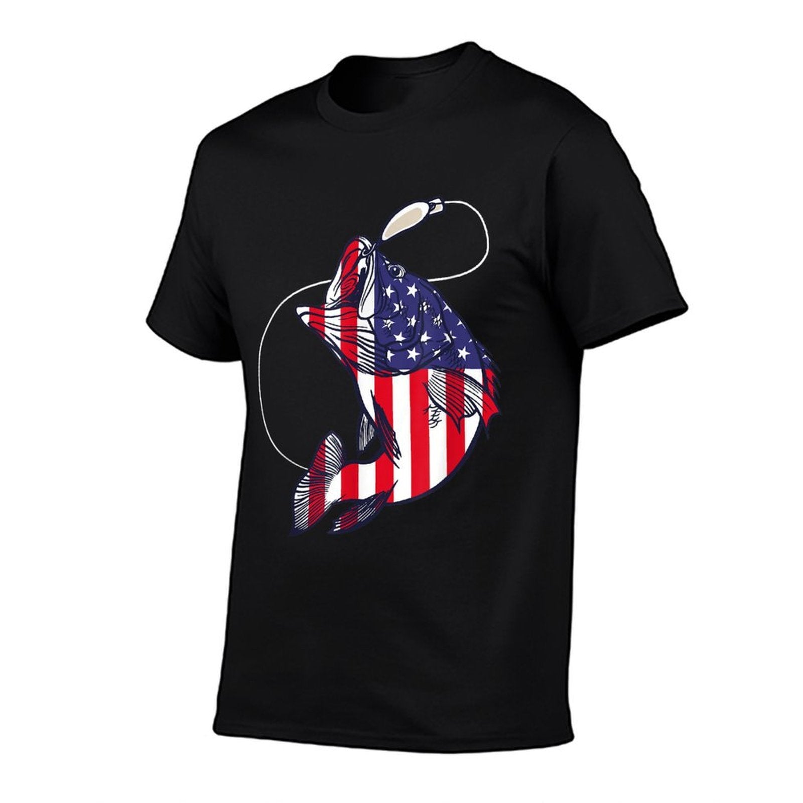 Bass Fishing Fish American Patriotic Fourth Of July  Moisture-wicking T-Shirt