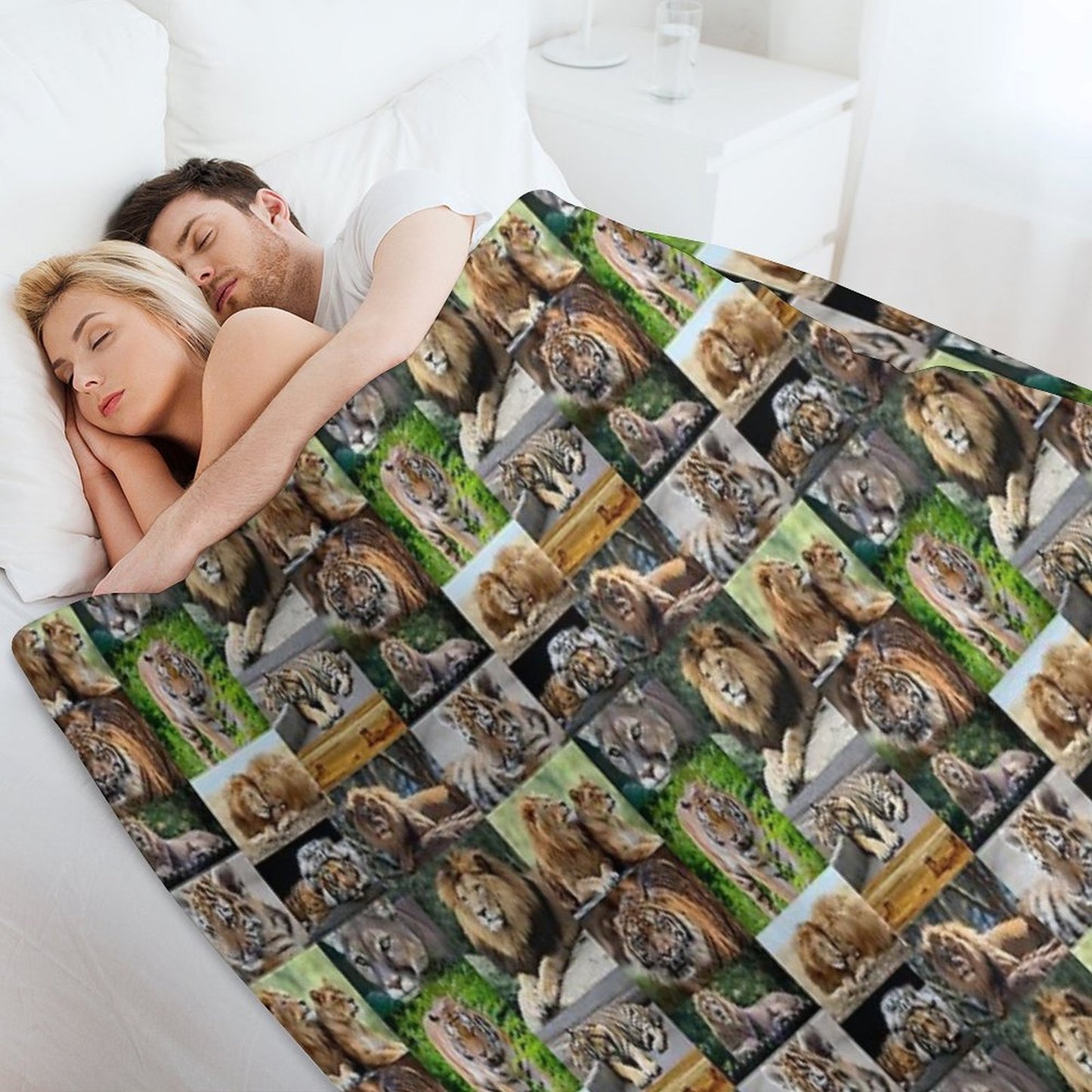 Lions And Tigers Lightweight Throw Blanket