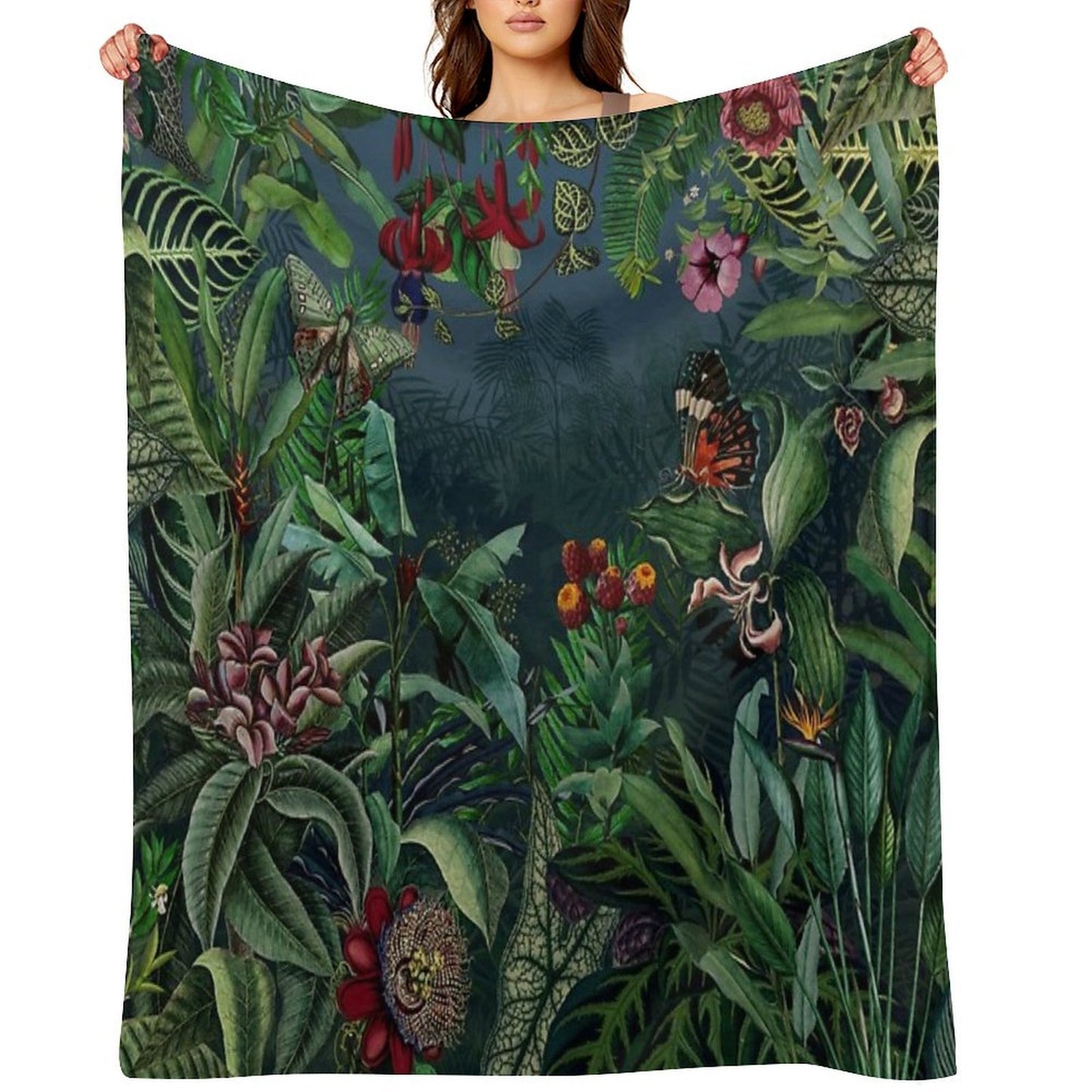 Midnight Rainforest I Anti-pilling Throw Blanket