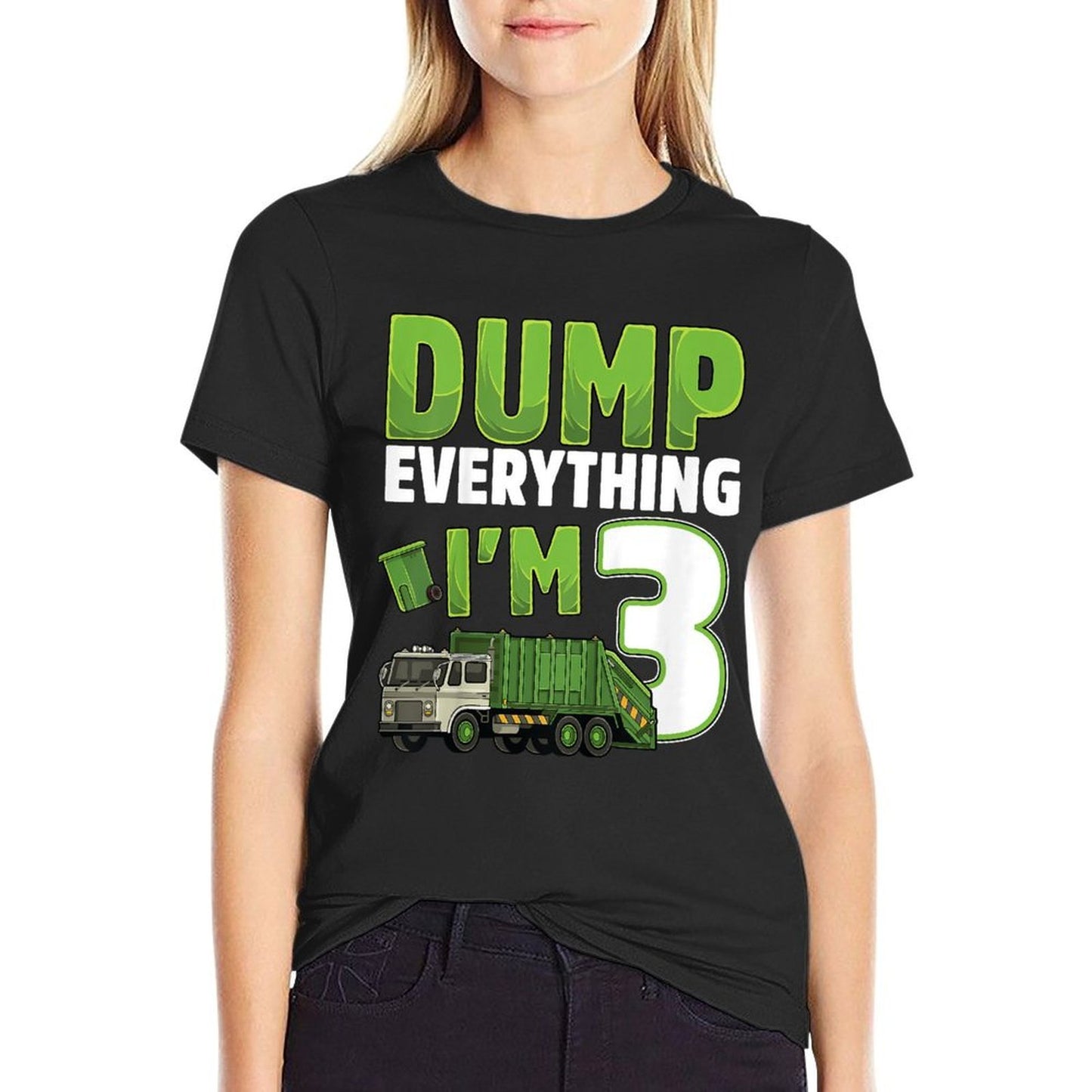Recycling Trash 3 Year Old Garbage Truck 3rd Birthday Boy Tagless Design T-Shirt