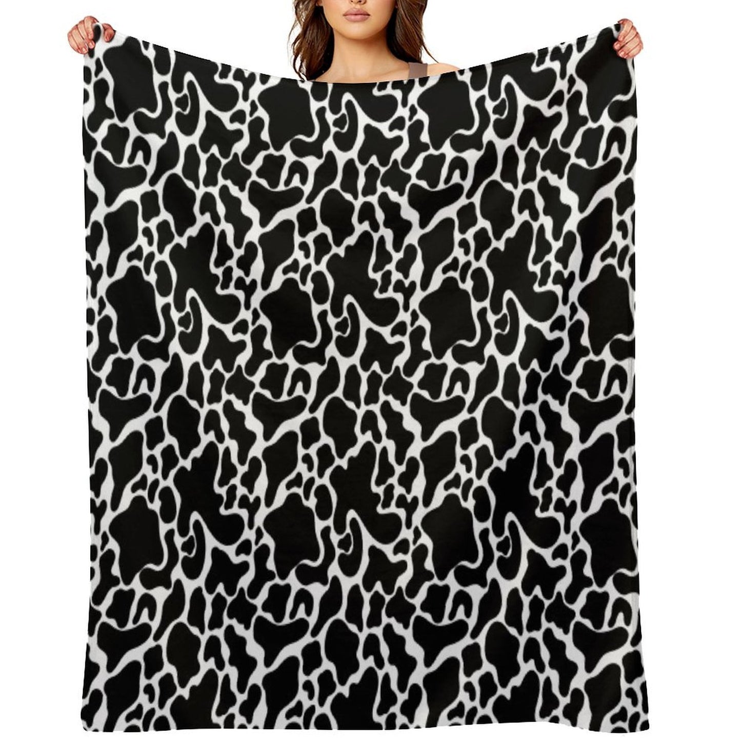 Cow Print Repeating Pattern Shrink-resistant Throw Blanket