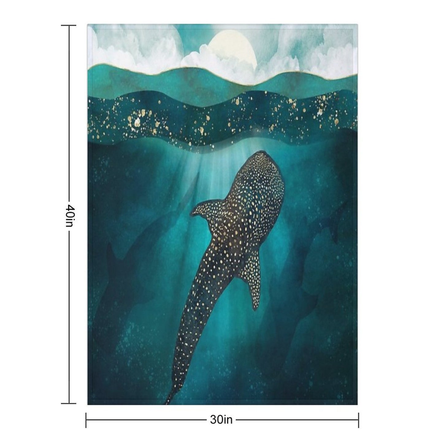 Metallic Whale Shark Durable Throw Blanket