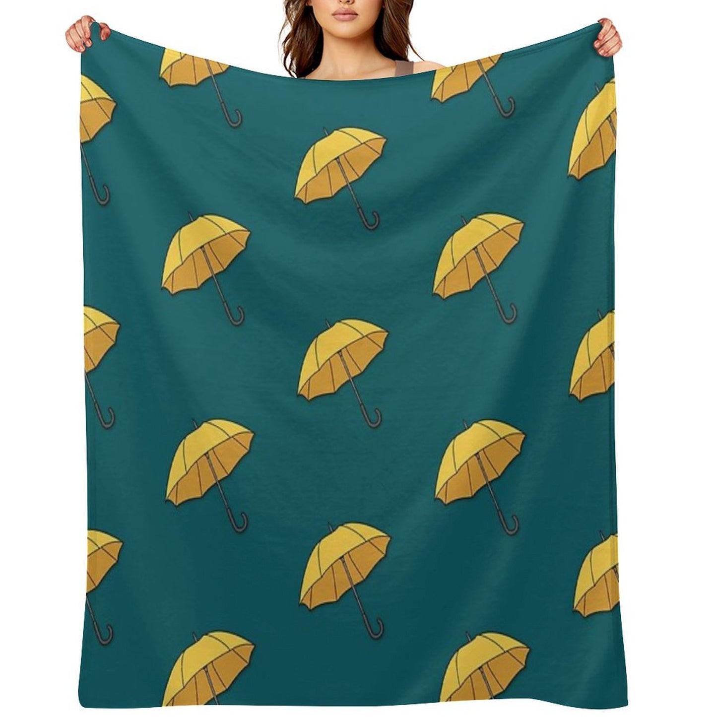 Yellow Umbrella Comfort Throw Blanket