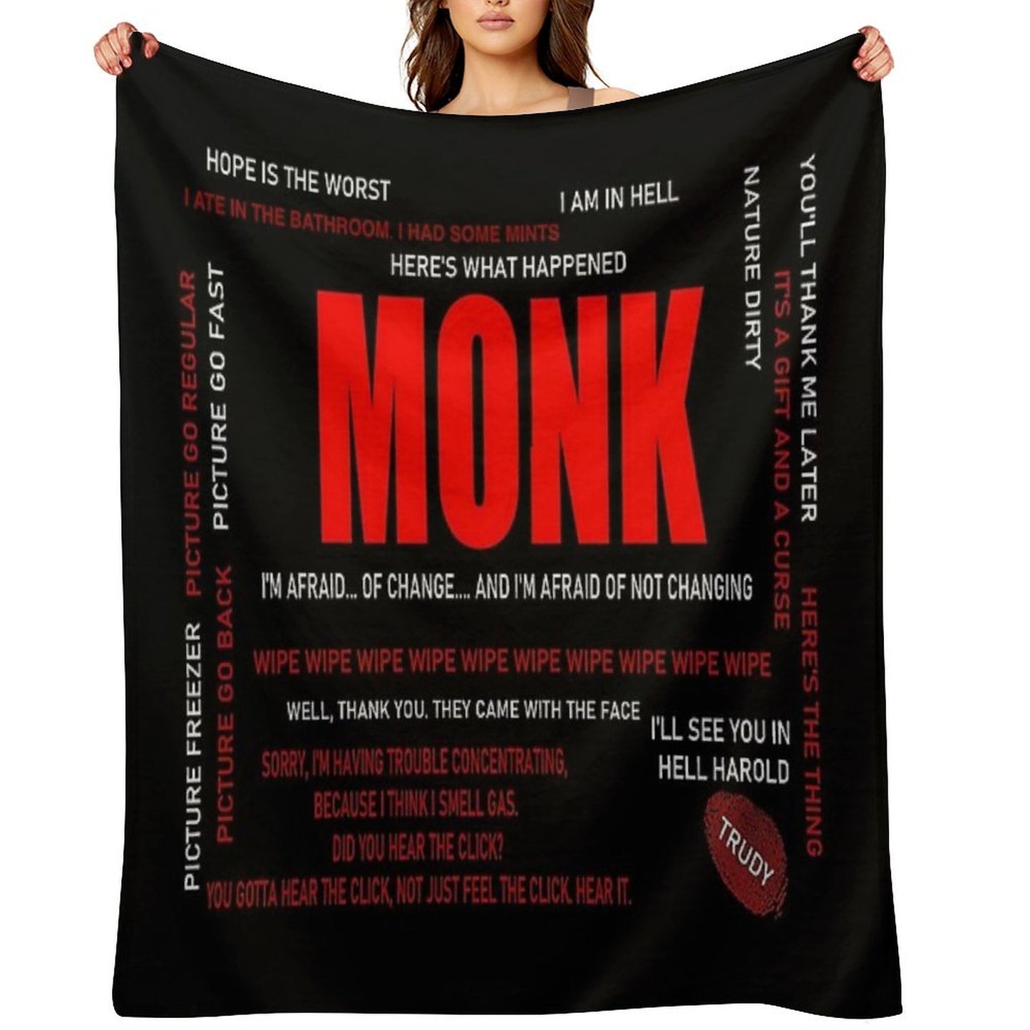 Monk Quotes Easy Care Throw Blanket