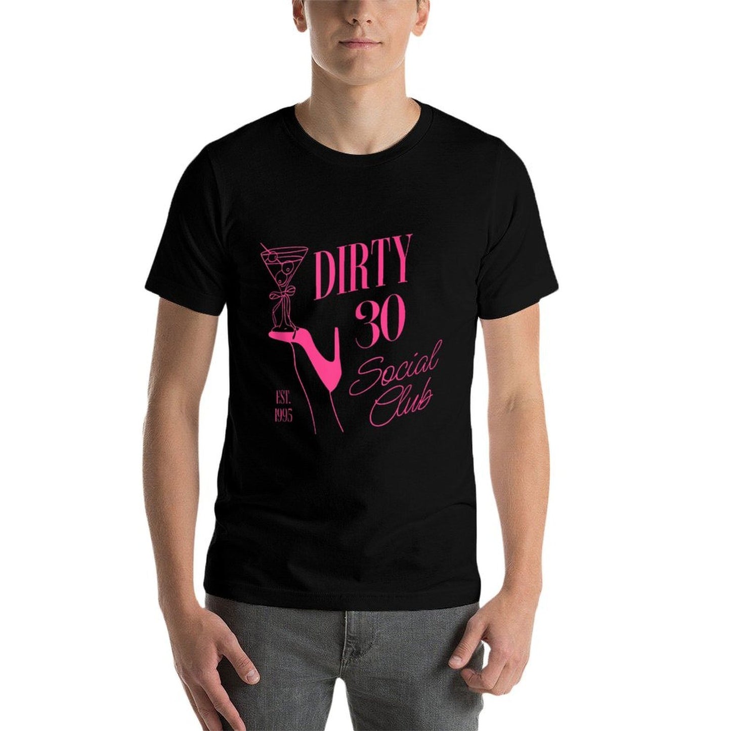 Dirty 30 Birthday Social Club Vintage Cocktail Funny Polyester Blend T-Shirt