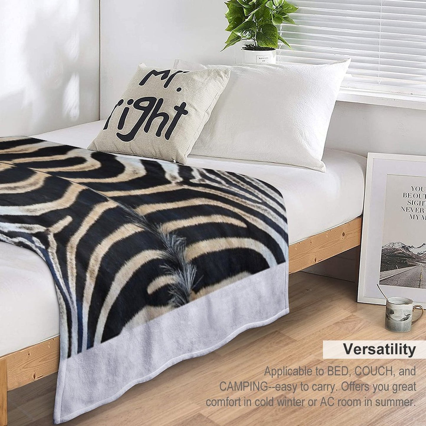 Zebra Pattern (highest Resolution & Quality) Machine-washable Throw Blanket