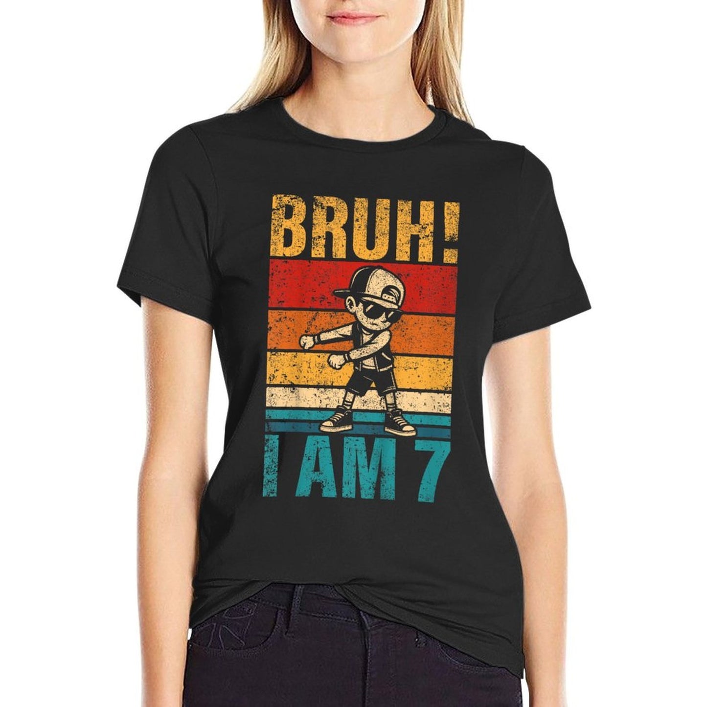 Kids 7 Year Old Birthday Flossing Boy Bruh Its My 7th Birthday Comfortable T-Shirt