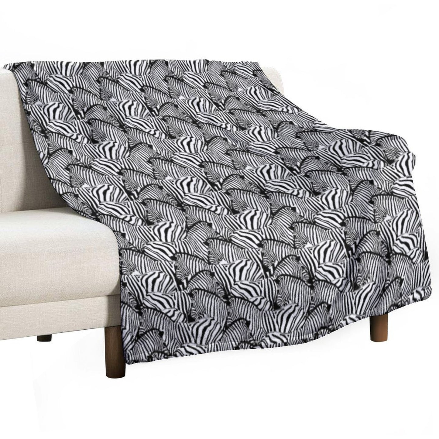Zebra B W Easy Care Throw Blanket