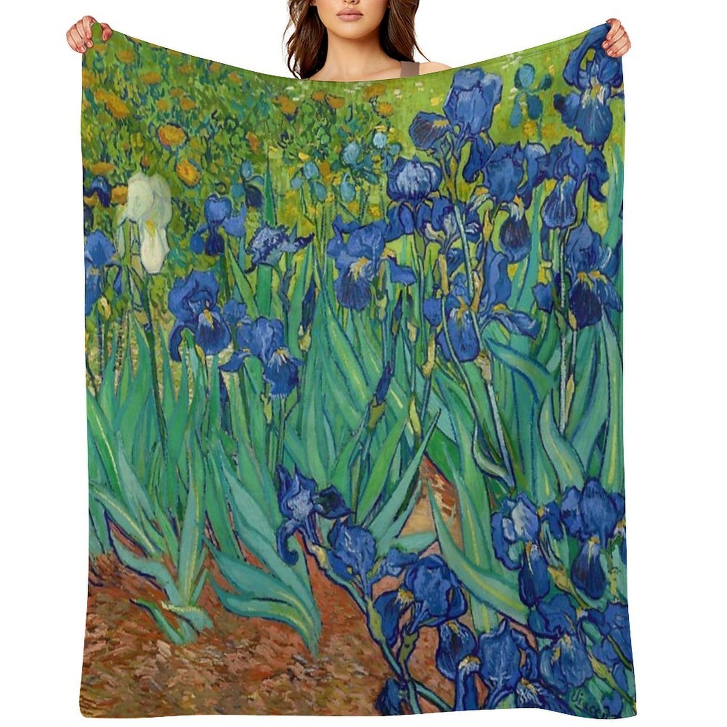 Irises by Vincent Van Gogh (May 1889) Premium Throw Blanket