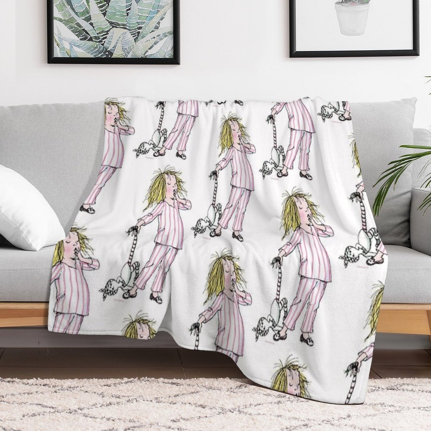 Yawning Eloise in Her Pajamas Eco-conscious Throw Blanket
