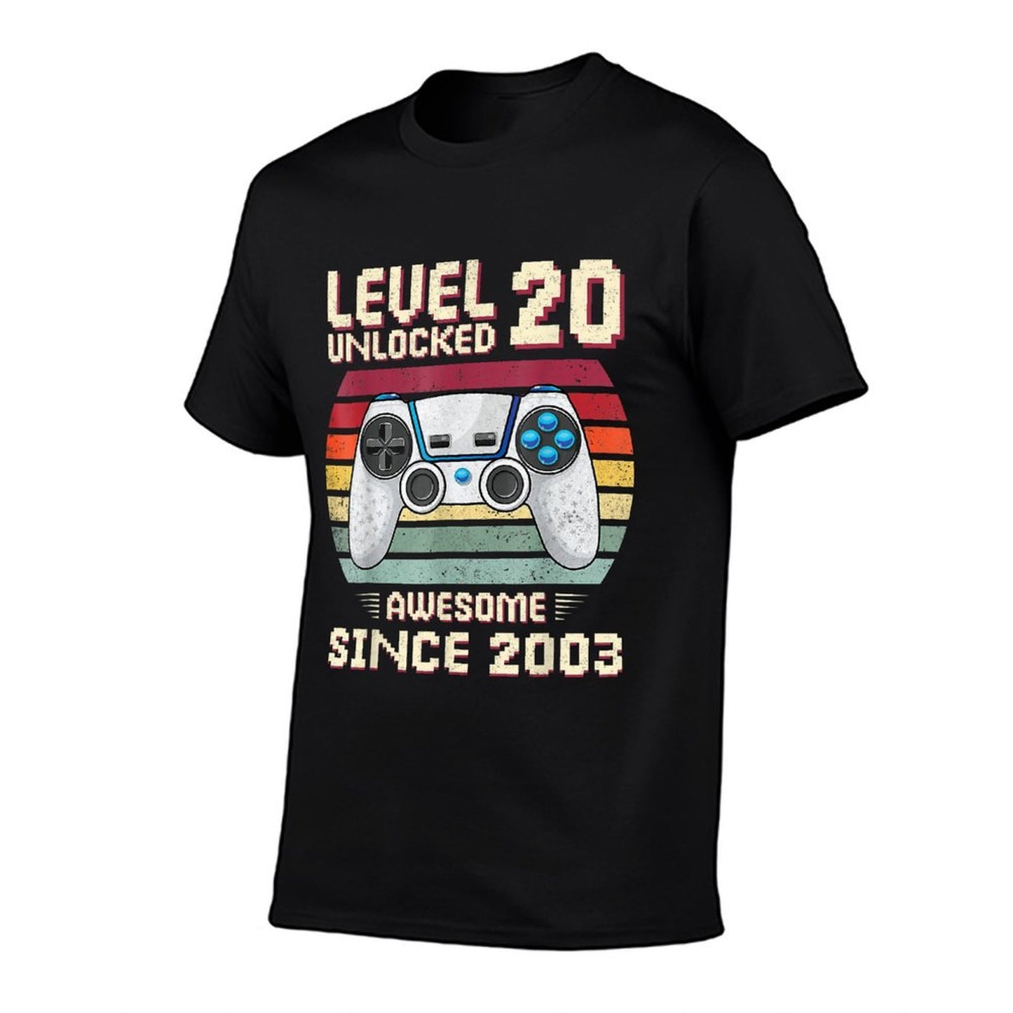 20 Birthday Decorations Gamer Men Video 2003 20th Birthday Heathered Texture T-Shirt