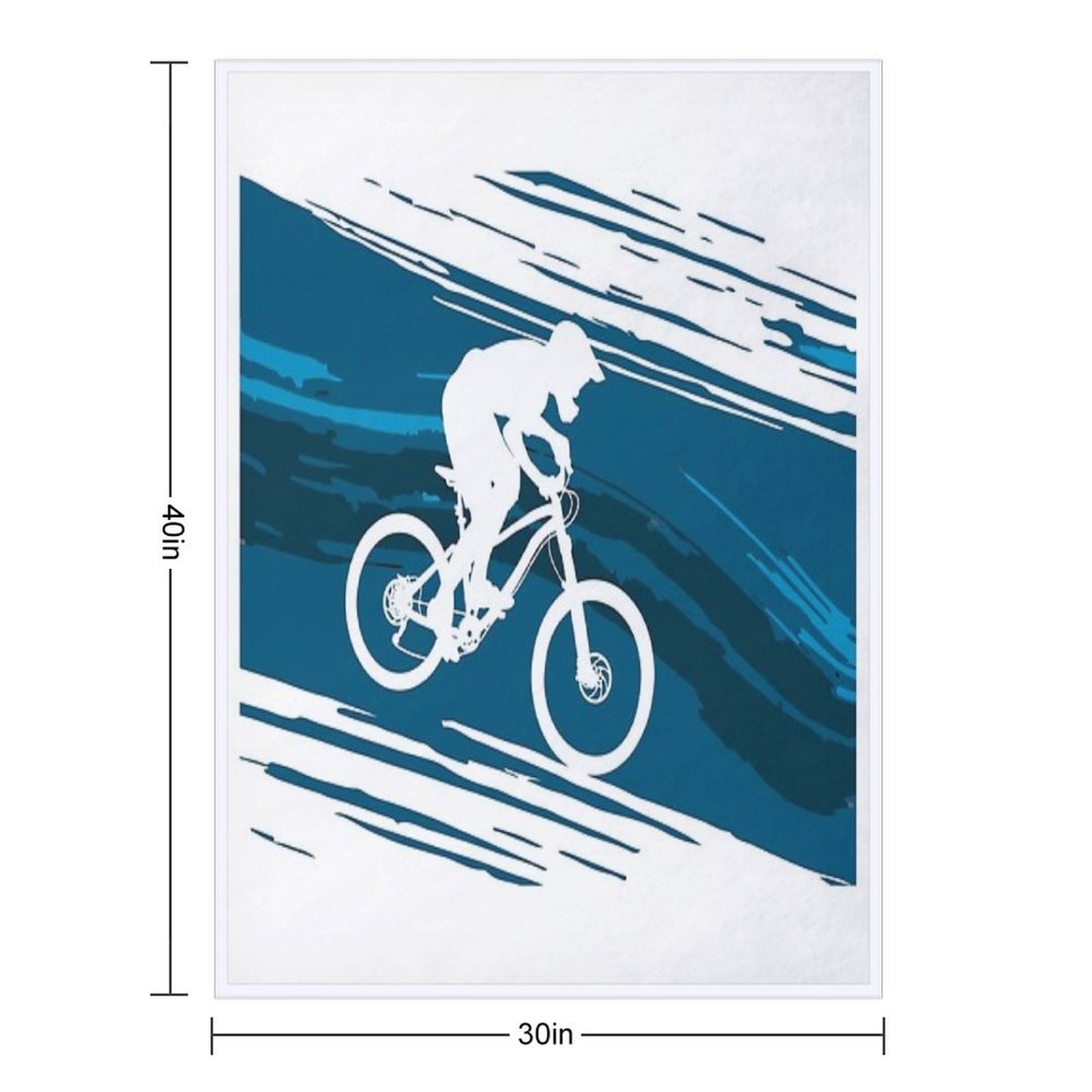 Silhouette of A Cyclist Riding A Mountain Bike Easy Care Throw Blanket