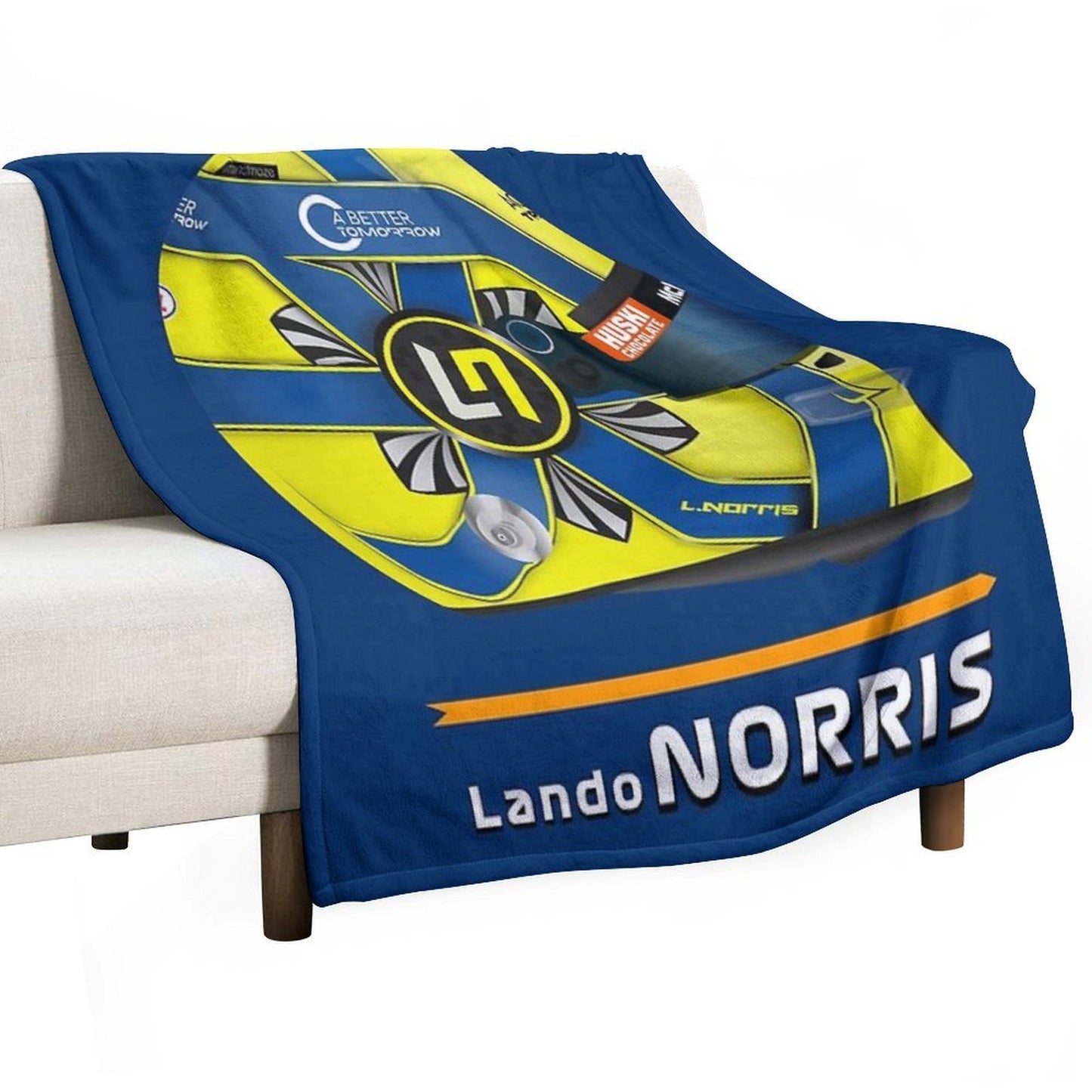 Lando Norris Helmet 2020 Graphic Comfort Throw Blanket