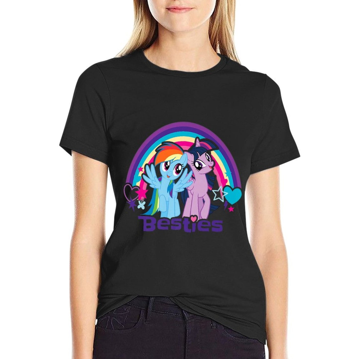 Twilight Sparkle Rainbow Dash Besties Premium Stretchy T-Shirt