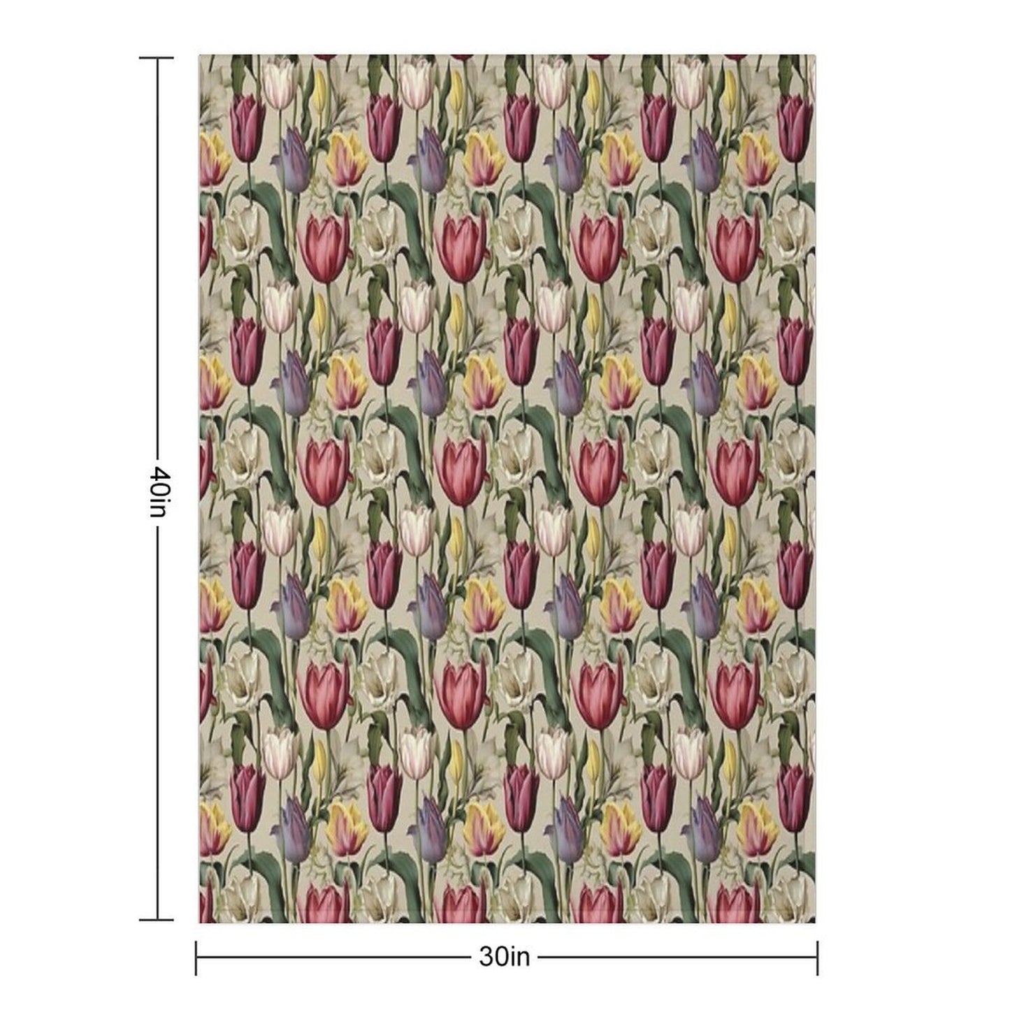 Tulip Tile 13 Goblet of Springtime Sunshine in A Blooming Rainbow of Spiraling Blooms Sustainable Throw Blanket