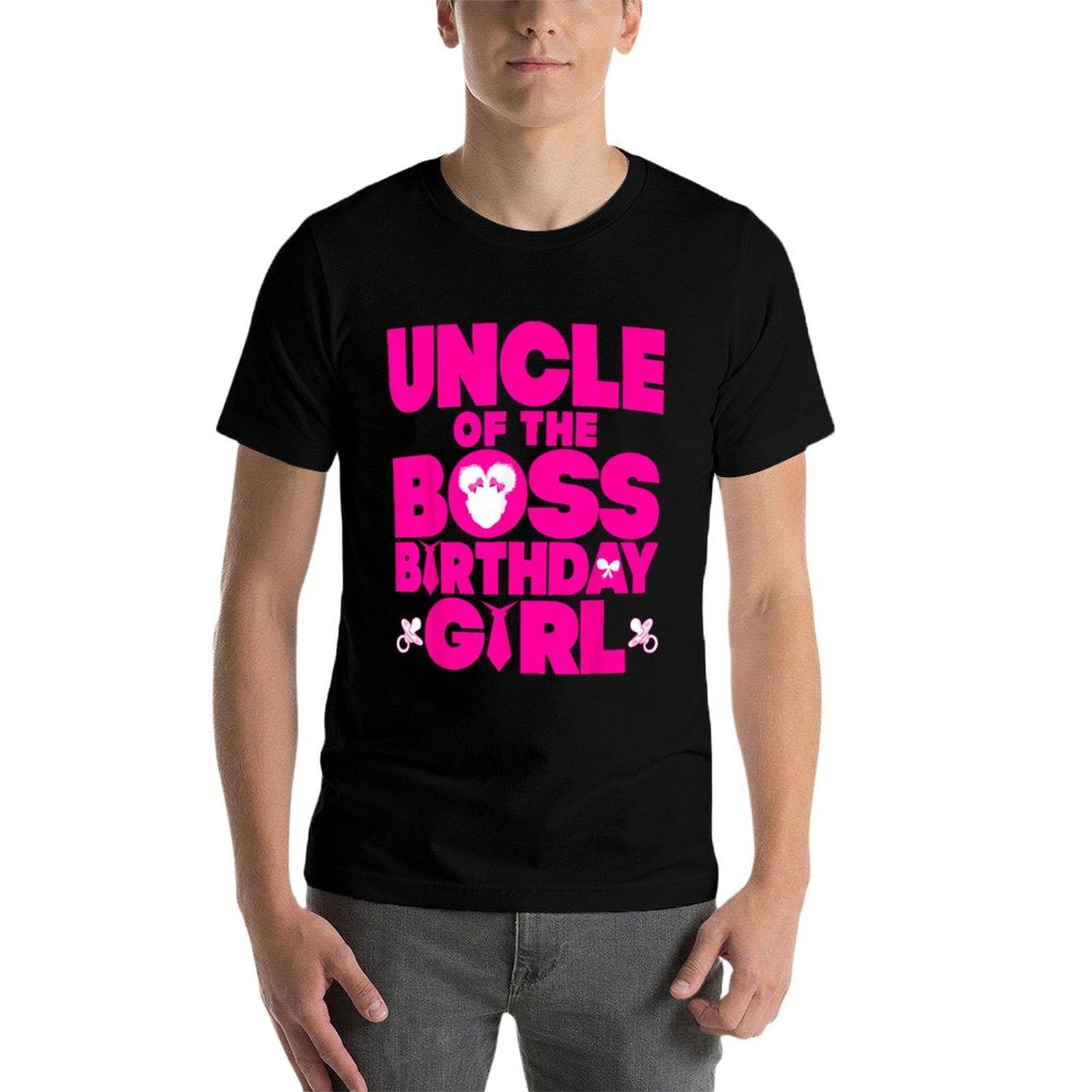 Uncle Of The Boss Birthday Girl Baby Family Decorations  Oversized Silhouette T-Shirt