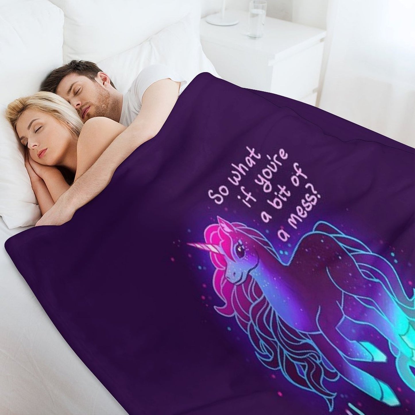 YOU STILL KILLIN IT Neon Unicorn Machine-washable Throw Blanket
