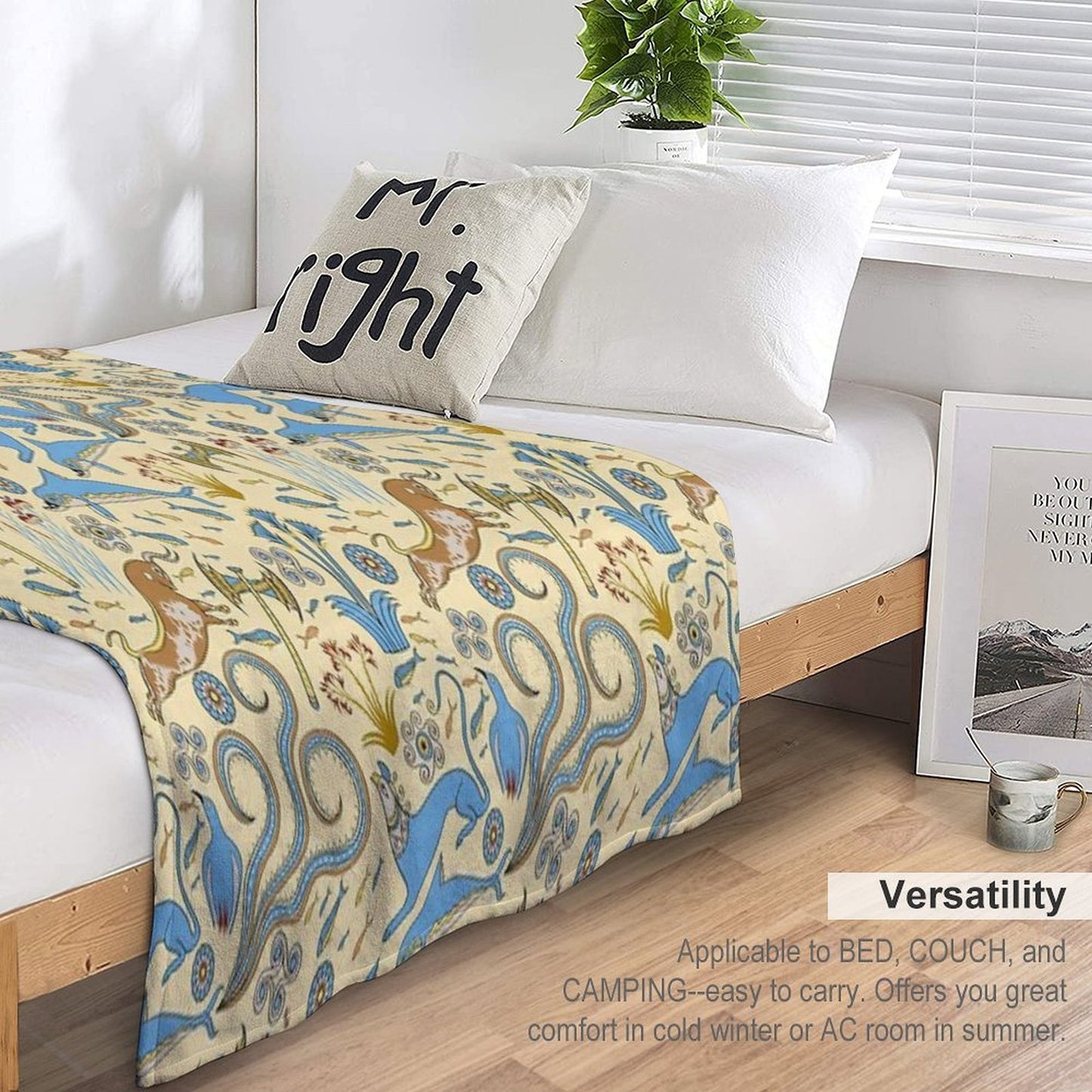 Minoan Fresco Motifs Pattern Shrink-resistant Throw Blanket