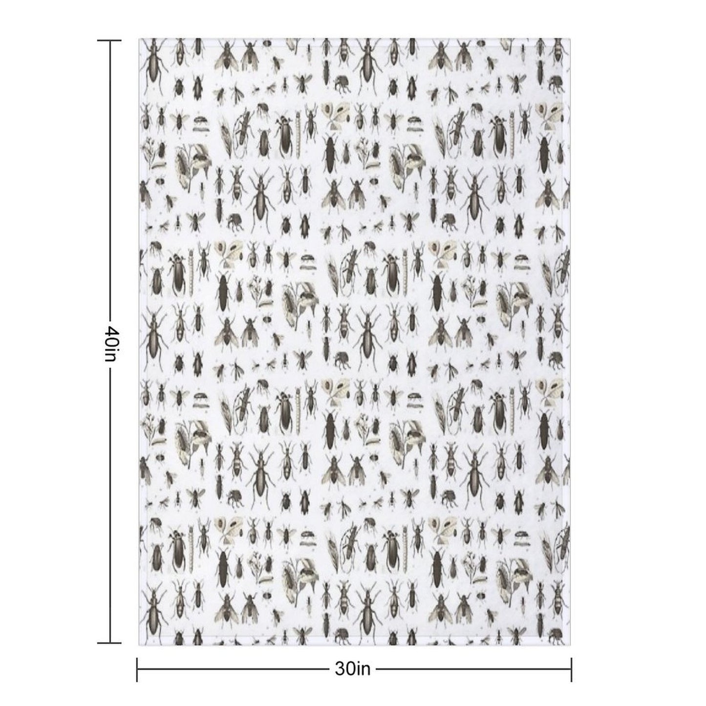 Many Different Bugs Vintage Entomology Multi-functional Throw Blanket