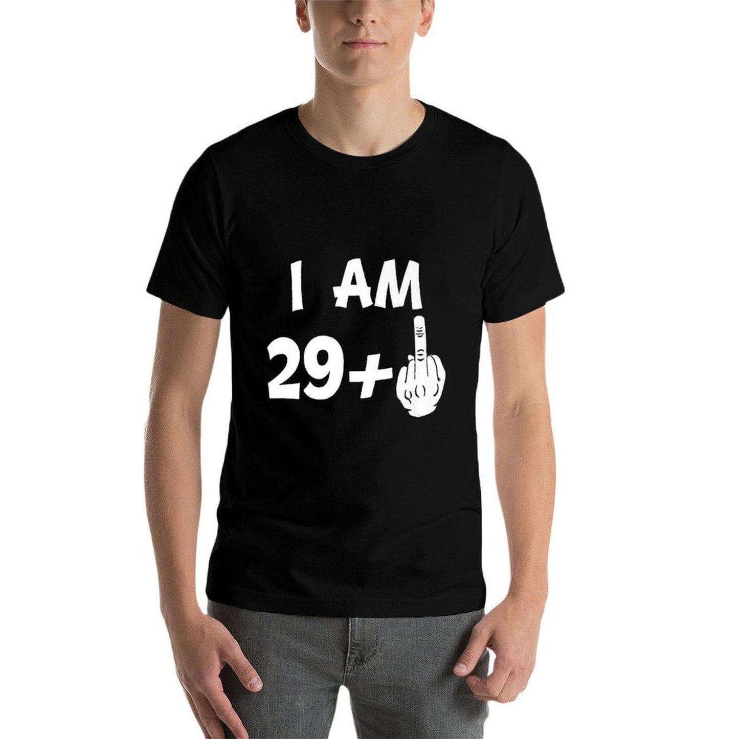 I Am 29 Plus Middle Finger Funny 30th Birthday Rolled Sleeves T-Shirt