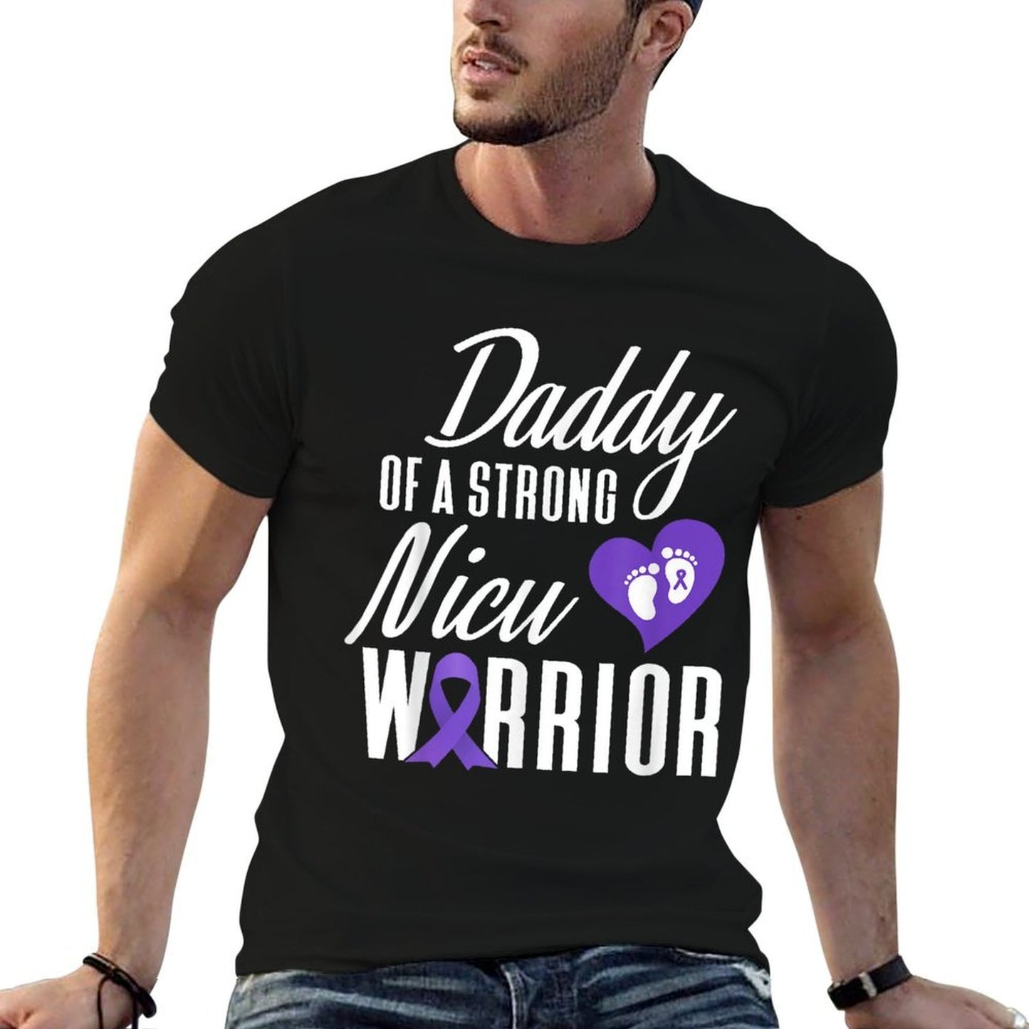Prematurity Awareness Daddy Nicu Warrior Preemie Dad Eco-friendly Material T-Shirt