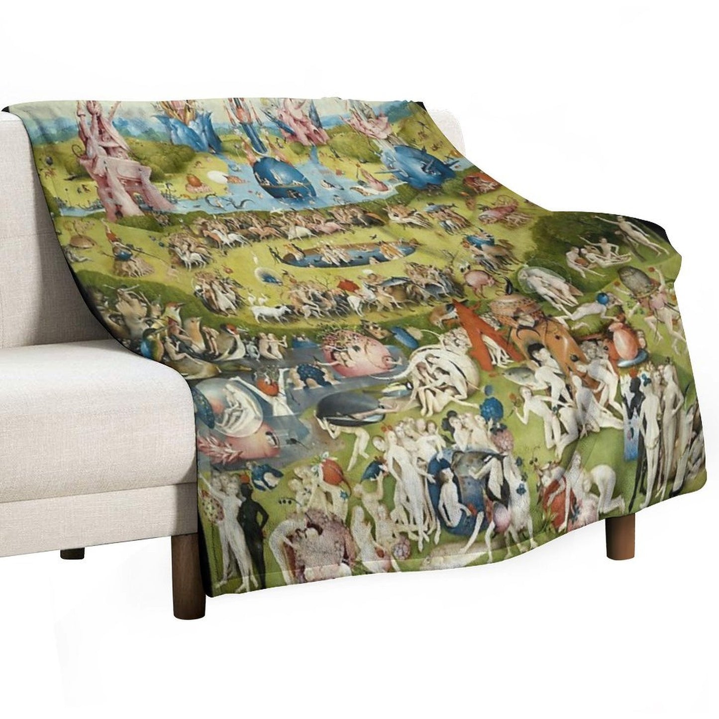 The Garden of Earthly Delights Full Image Sustainable Throw Blanket