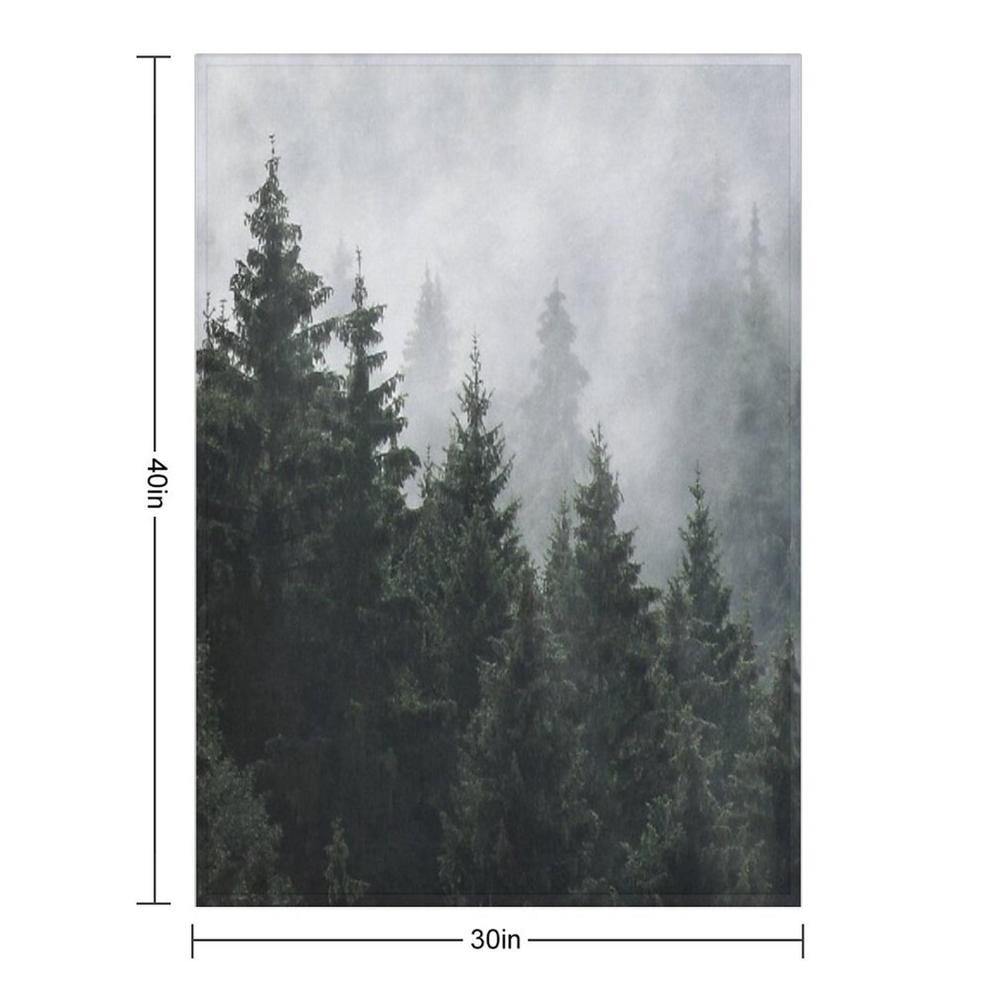 Waiting For Misty Foggy Fairytale Forest With Cascadia Trees Covered In Magic Fog Shrink-resistant Throw Blanket