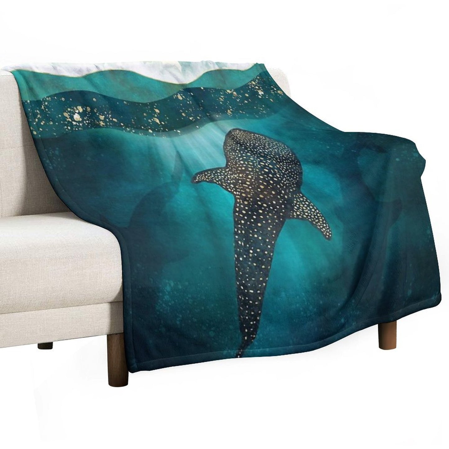 Metallic Whale Shark Durable Throw Blanket