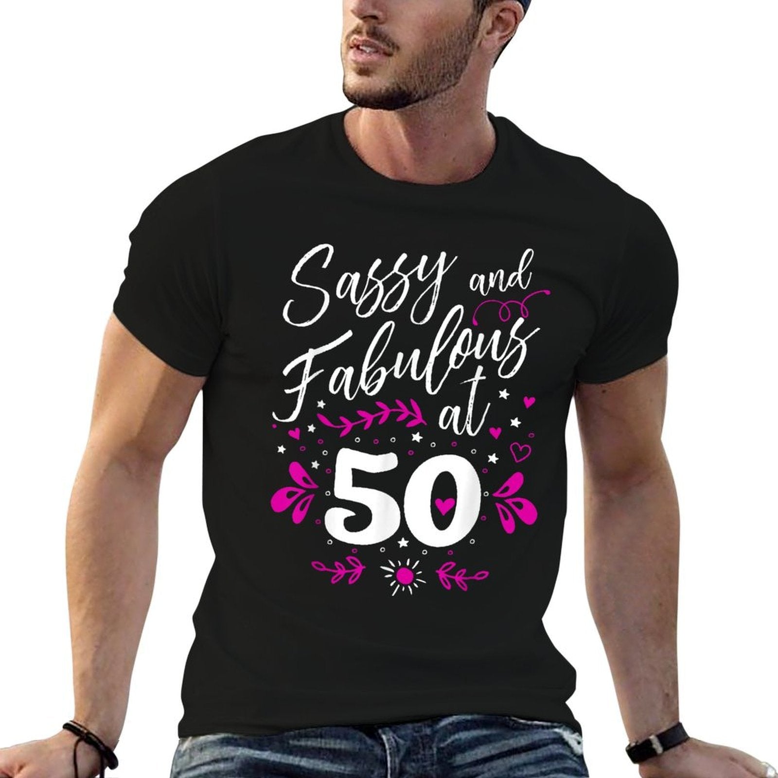 50th Birthday Gift Sassy & Fabulous 50 Year Old  Lightweight T-Shirt