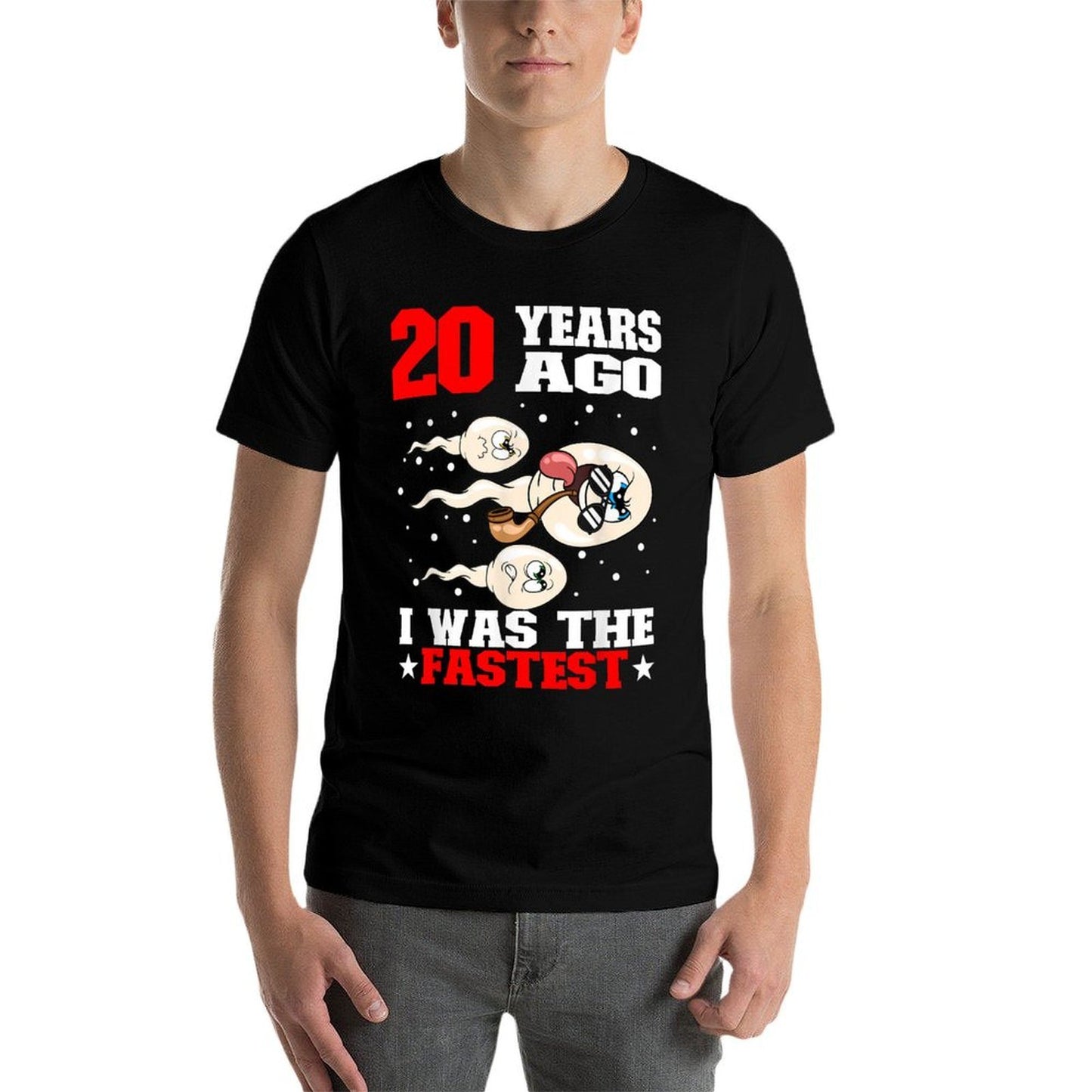 20 Years Ago I Was The Fastest Sperm 20th Birthday Graphic-printed T-Shirt